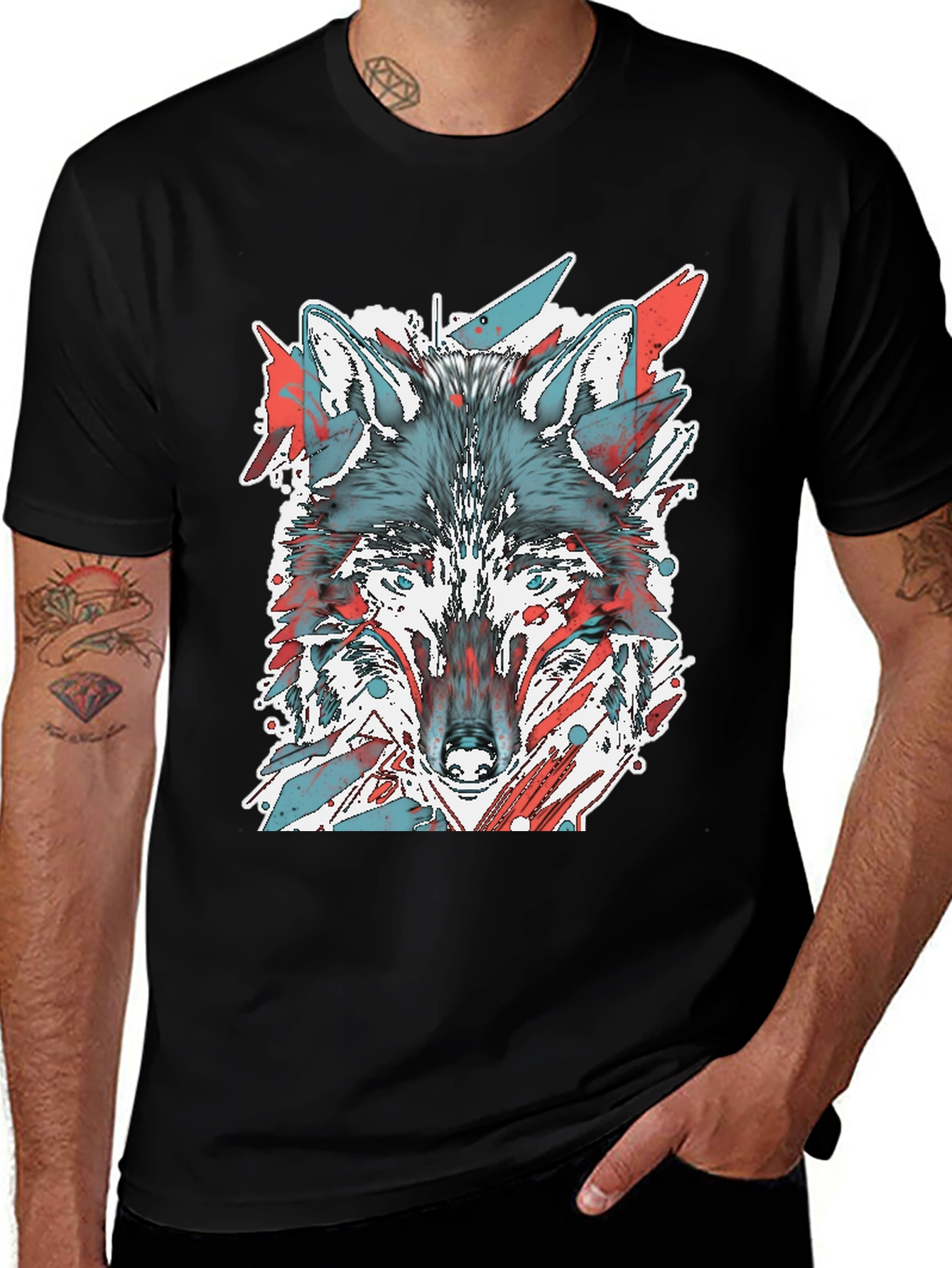 Wolf Graphic Tee - Cool Animal Print Shirt