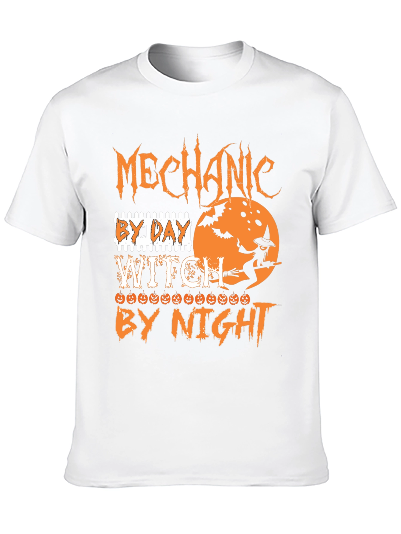 Mechanic By Day Witch By Night Halloween T-Shirt