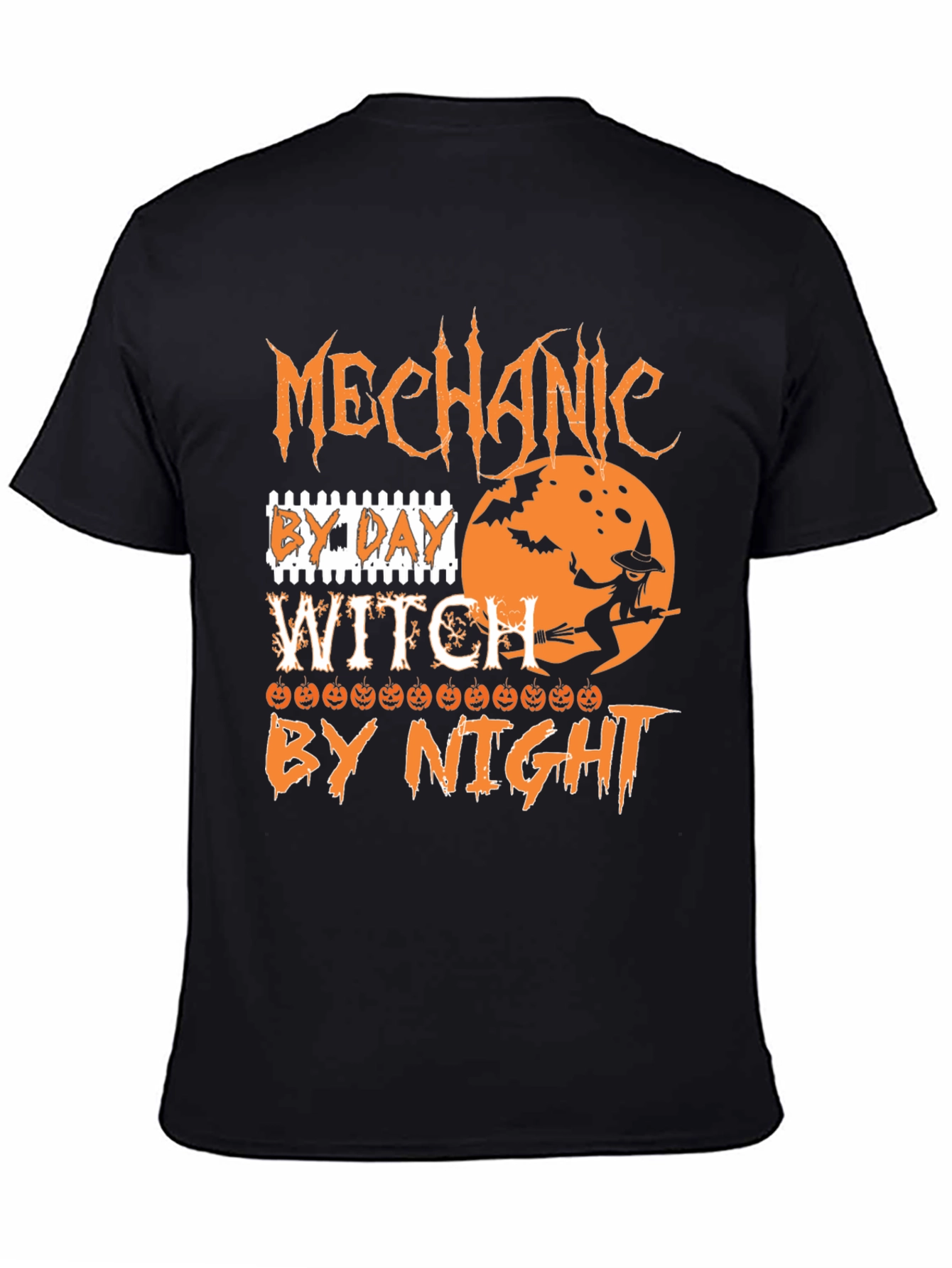 Mechanic By Day Witch By Night Halloween T-Shirt