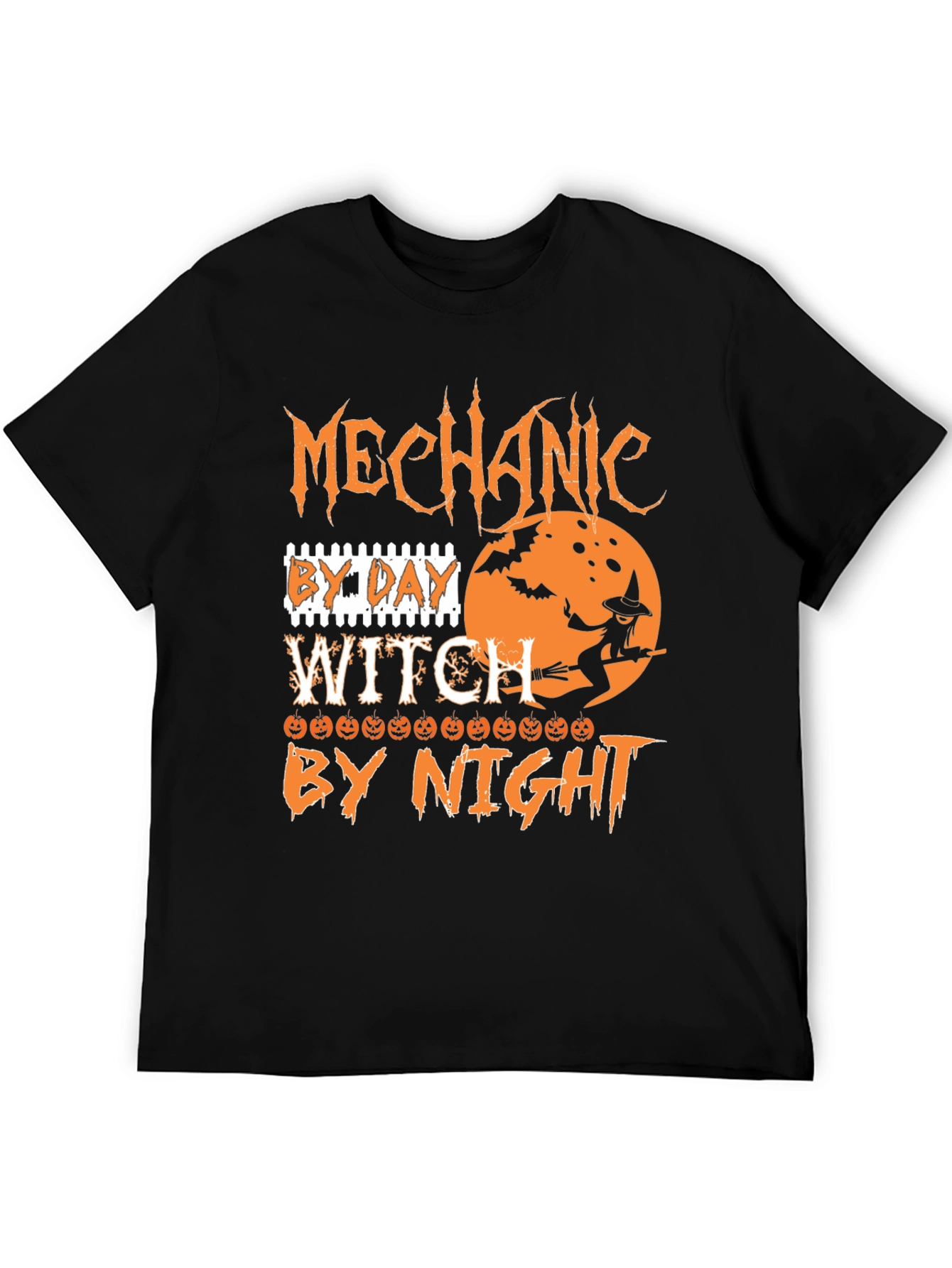 Mechanic By Day Witch By Night Halloween T-Shirt