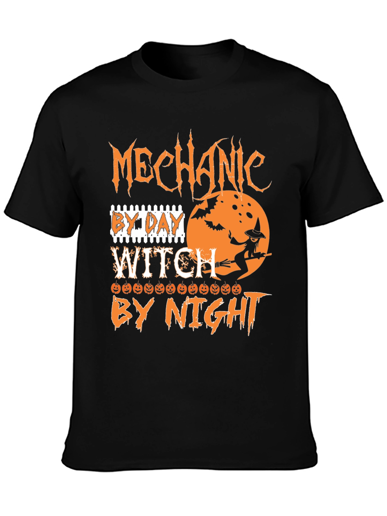 Mechanic By Day Witch By Night Halloween T-Shirt