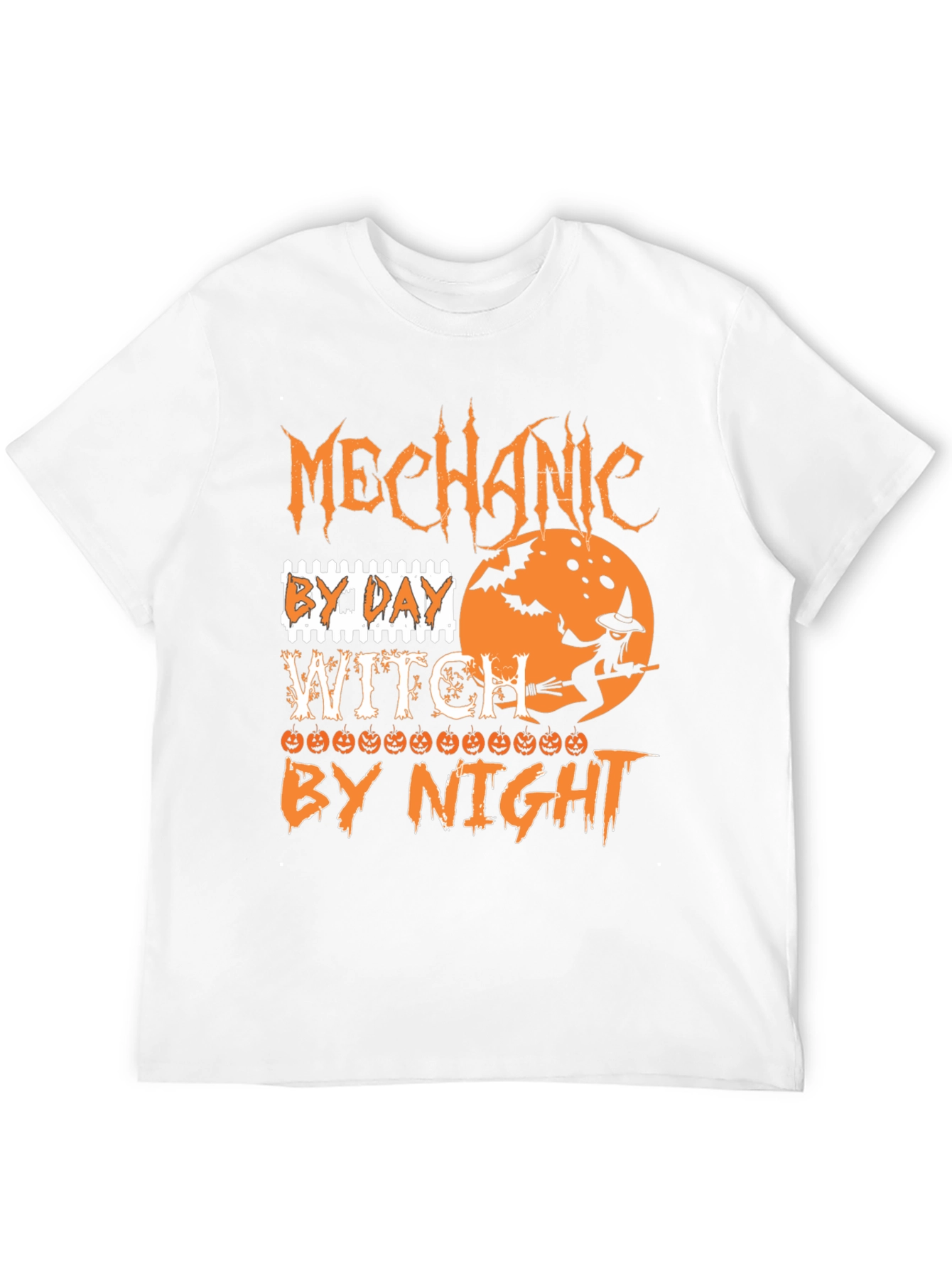 Mechanic By Day Witch By Night Halloween T-Shirt