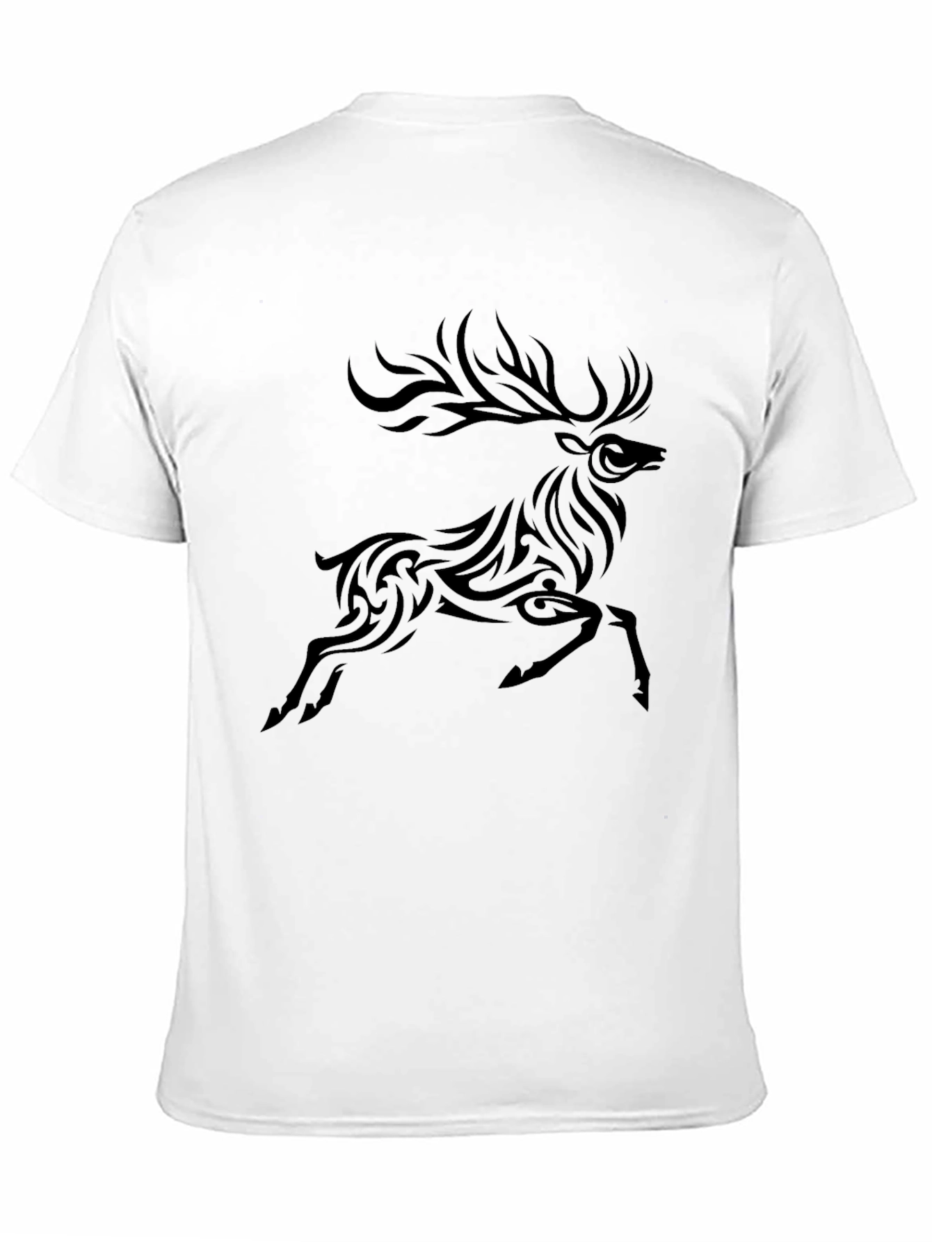 Tribal Deer Graphic Black T-Shirt