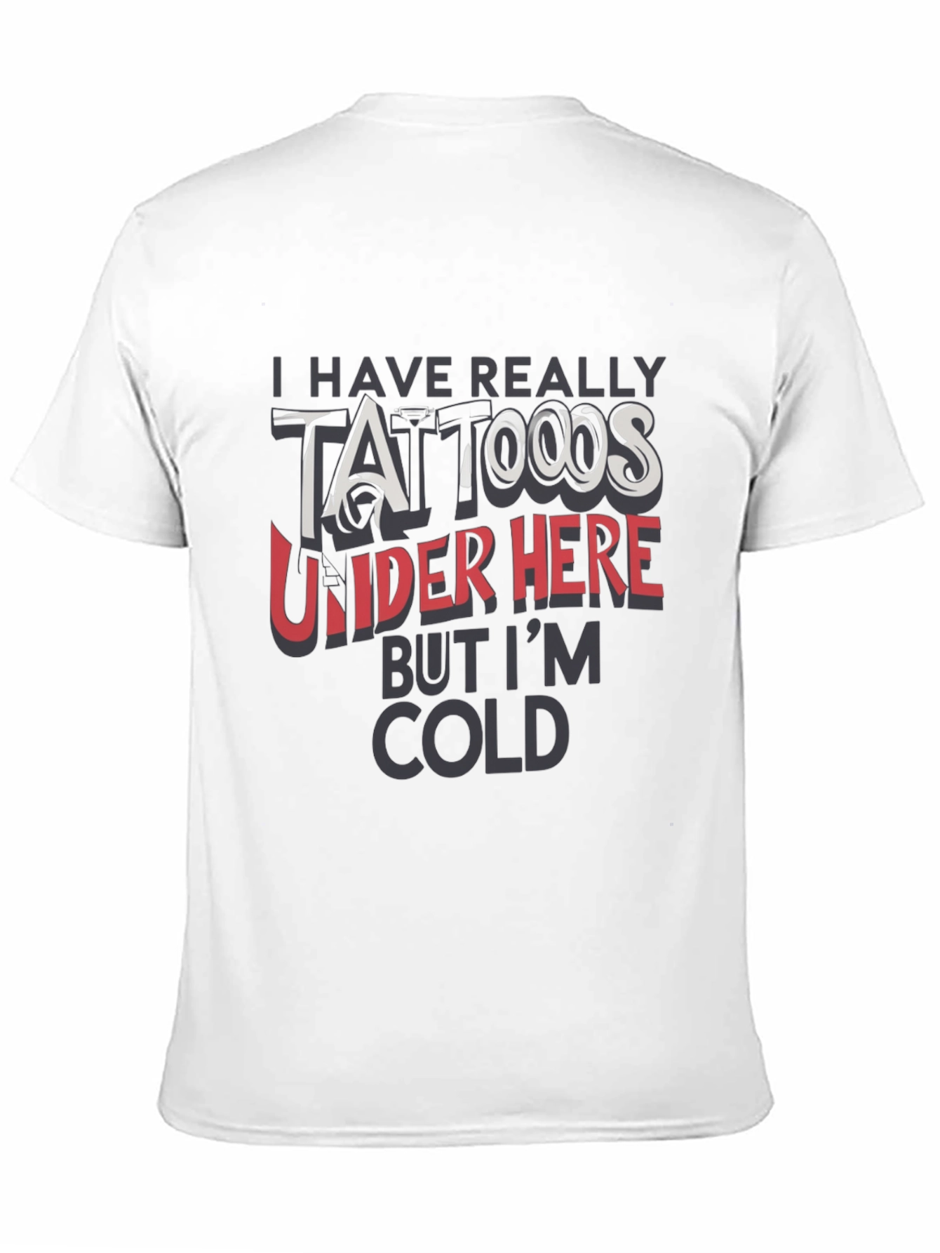 Funny Tattoo Graphic Print Black T-Shirt