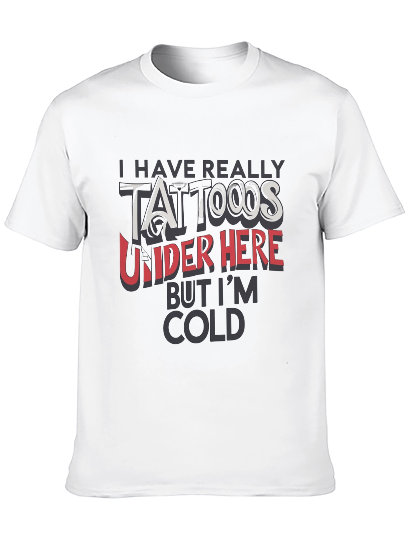 Funny Tattoo Graphic Print Black T-Shirt