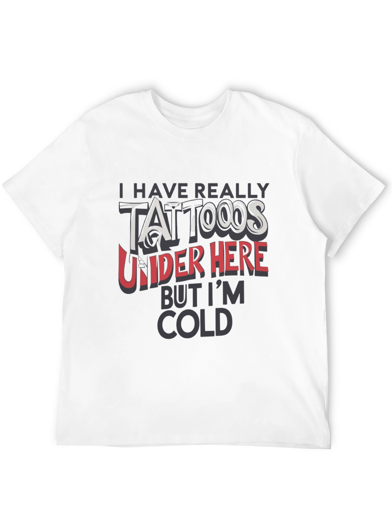 Funny Tattoo Graphic Print Black T-Shirt