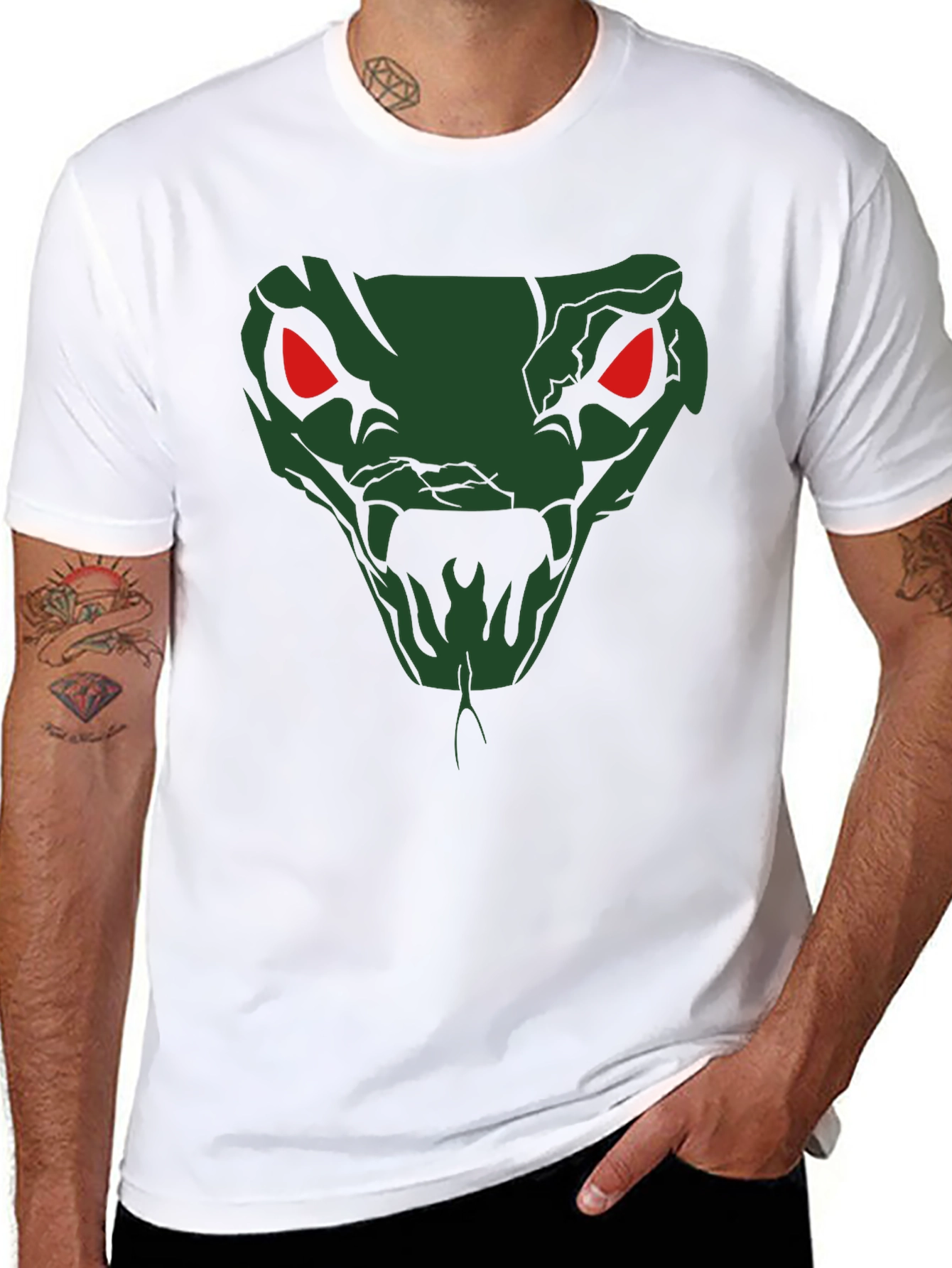 Venomous Snake Graphic T-Shirt - Mens Black Tee