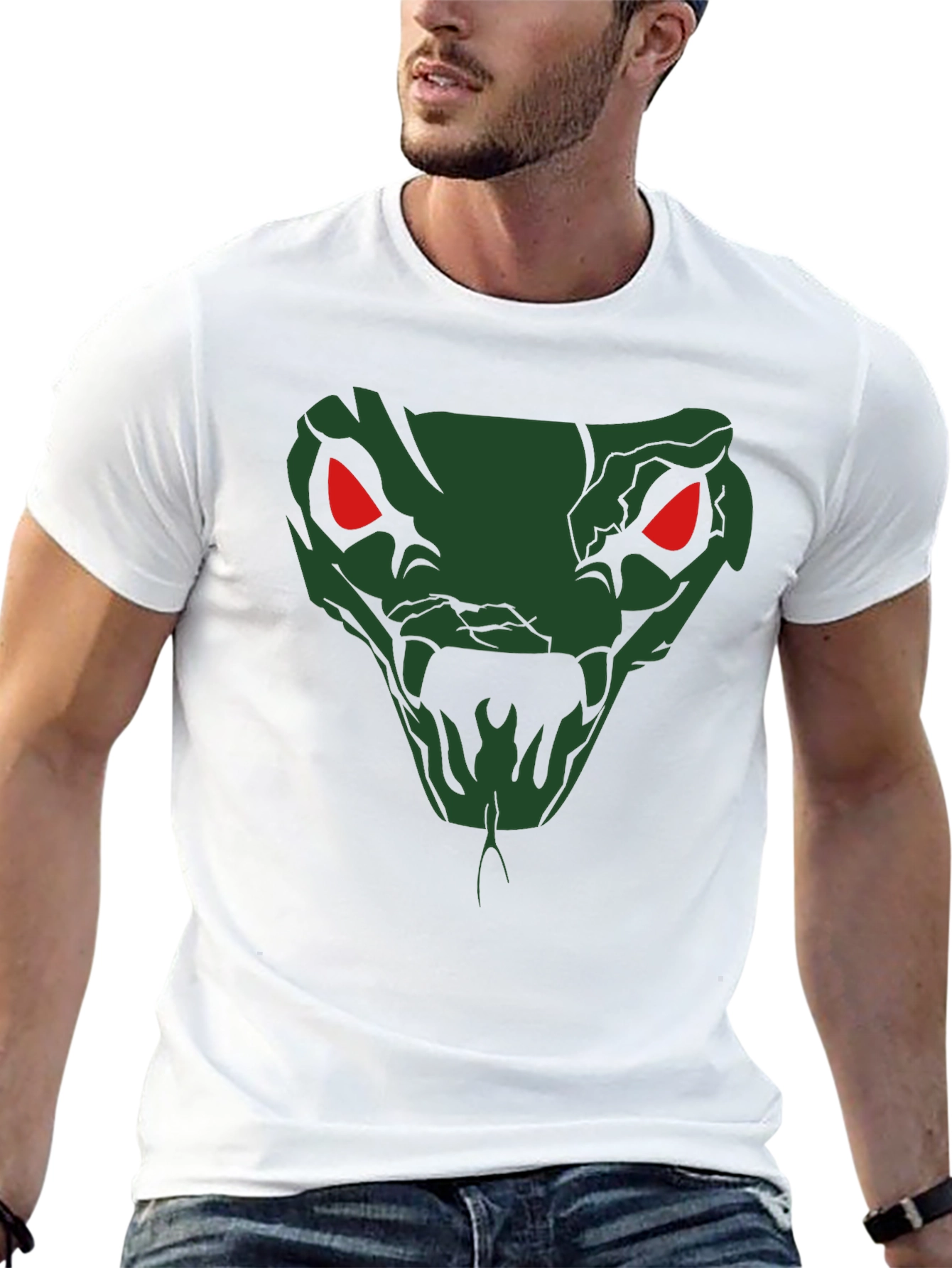 Venomous Snake Graphic T-Shirt - Mens Black Tee