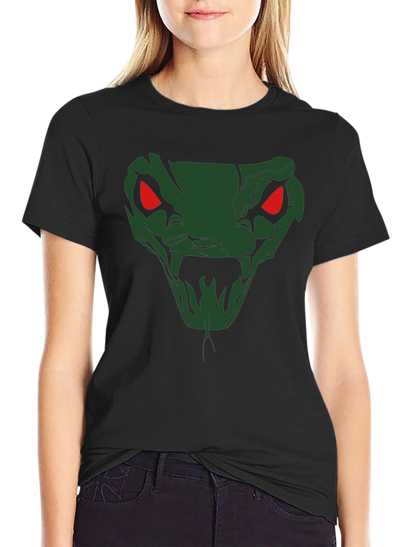 Venomous Snake Graphic T-Shirt - Mens Black Tee