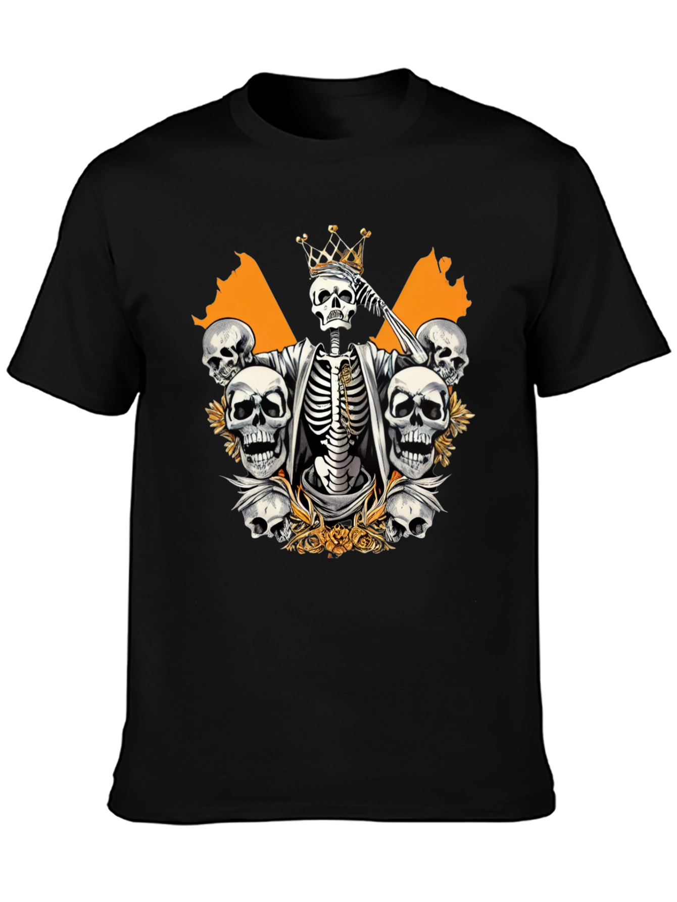 Skull King Graphic Tee - Black Cotton T-Shirt