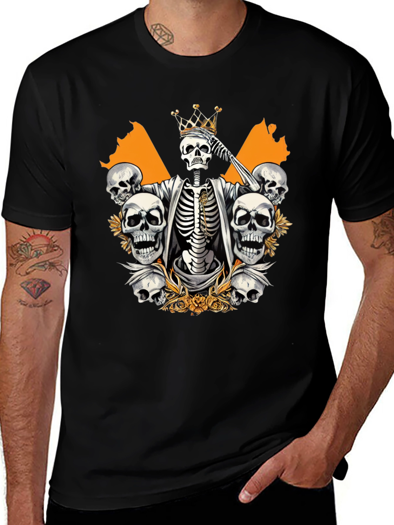 Skull King Graphic Tee - Black Cotton T-Shirt