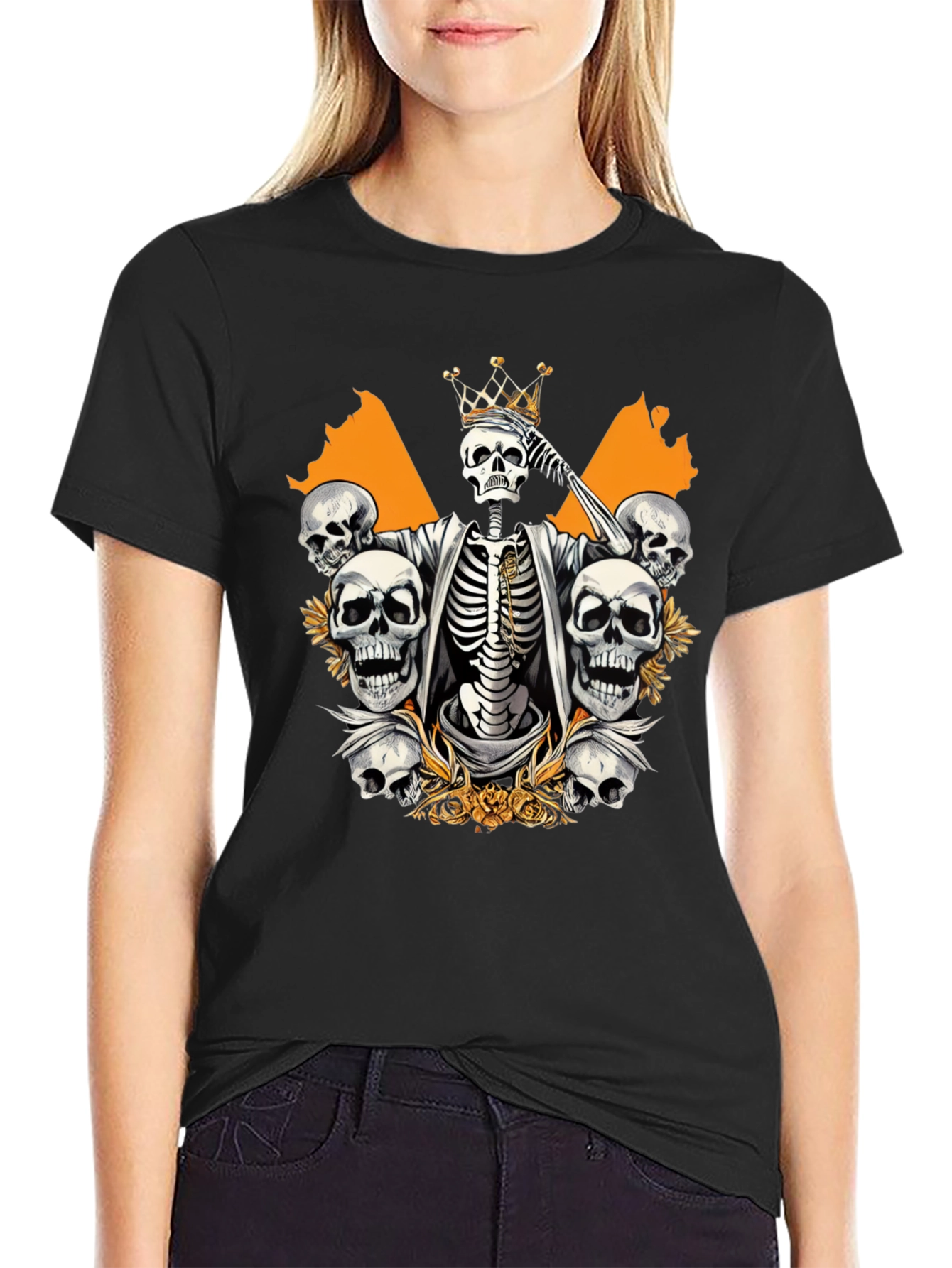 Skull King Graphic Tee - Black Cotton T-Shirt