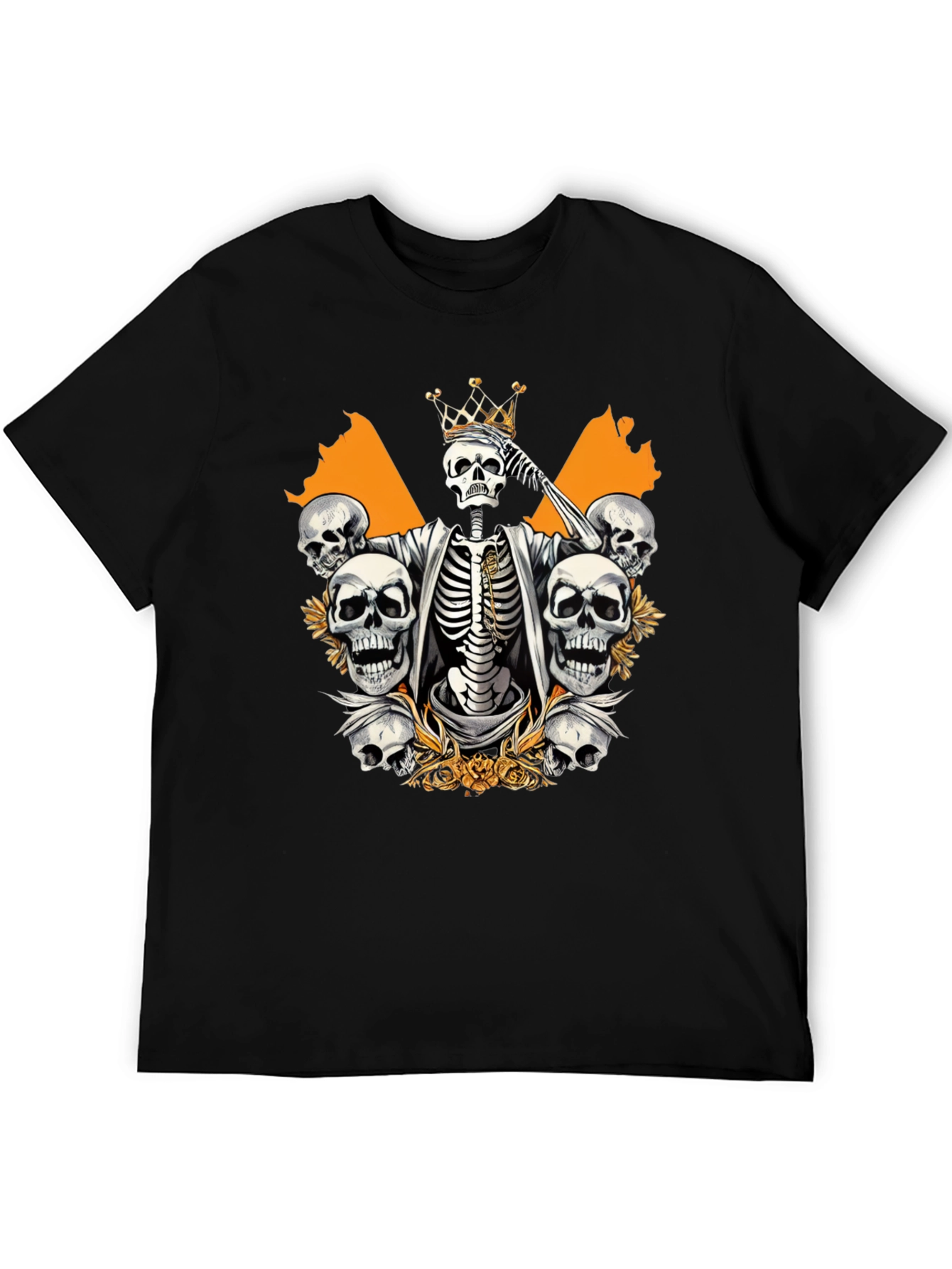 Skull King Graphic Tee - Black Cotton T-Shirt