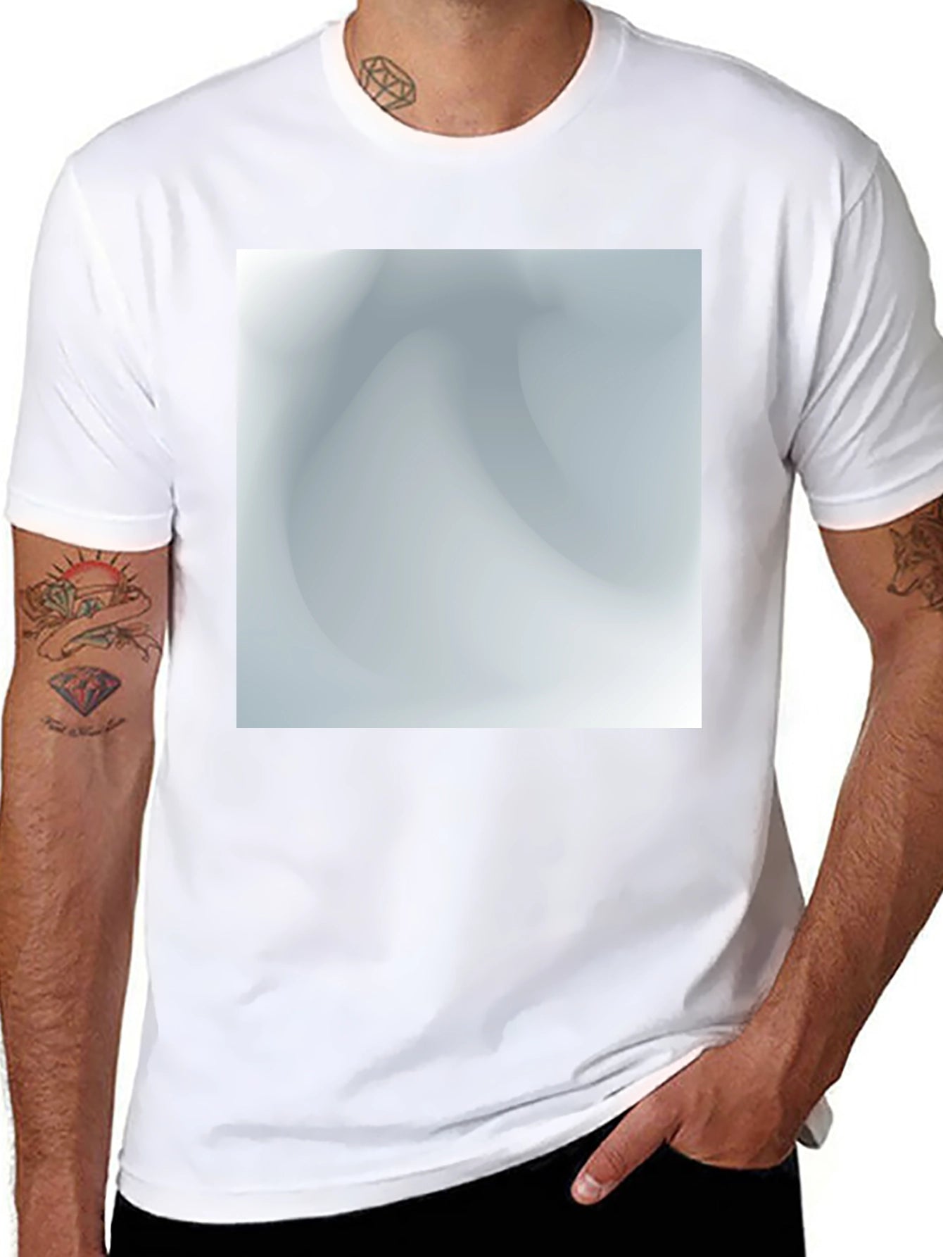 Stylish Black Tee with Abstract Graphic Design