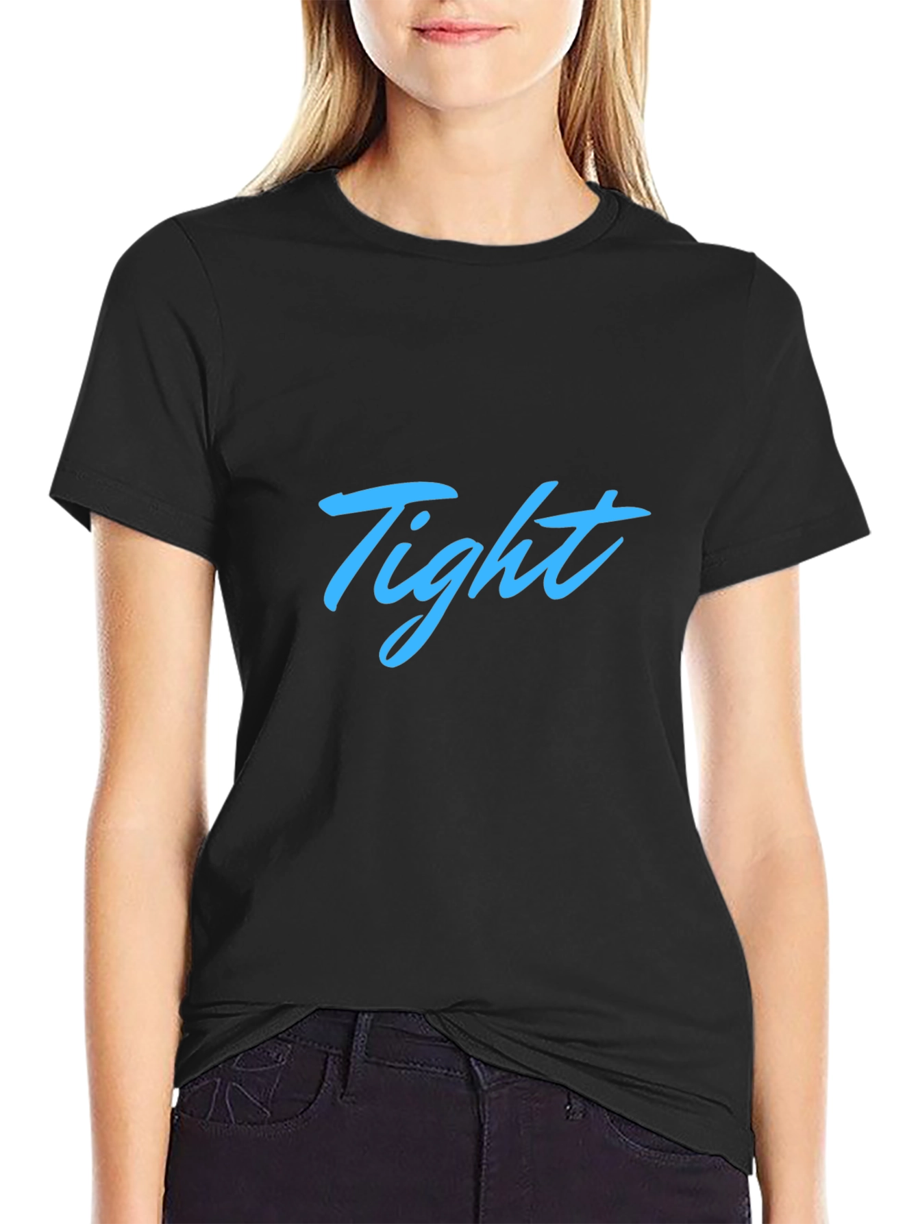 Mens Black Tight Graphic T-Shirt