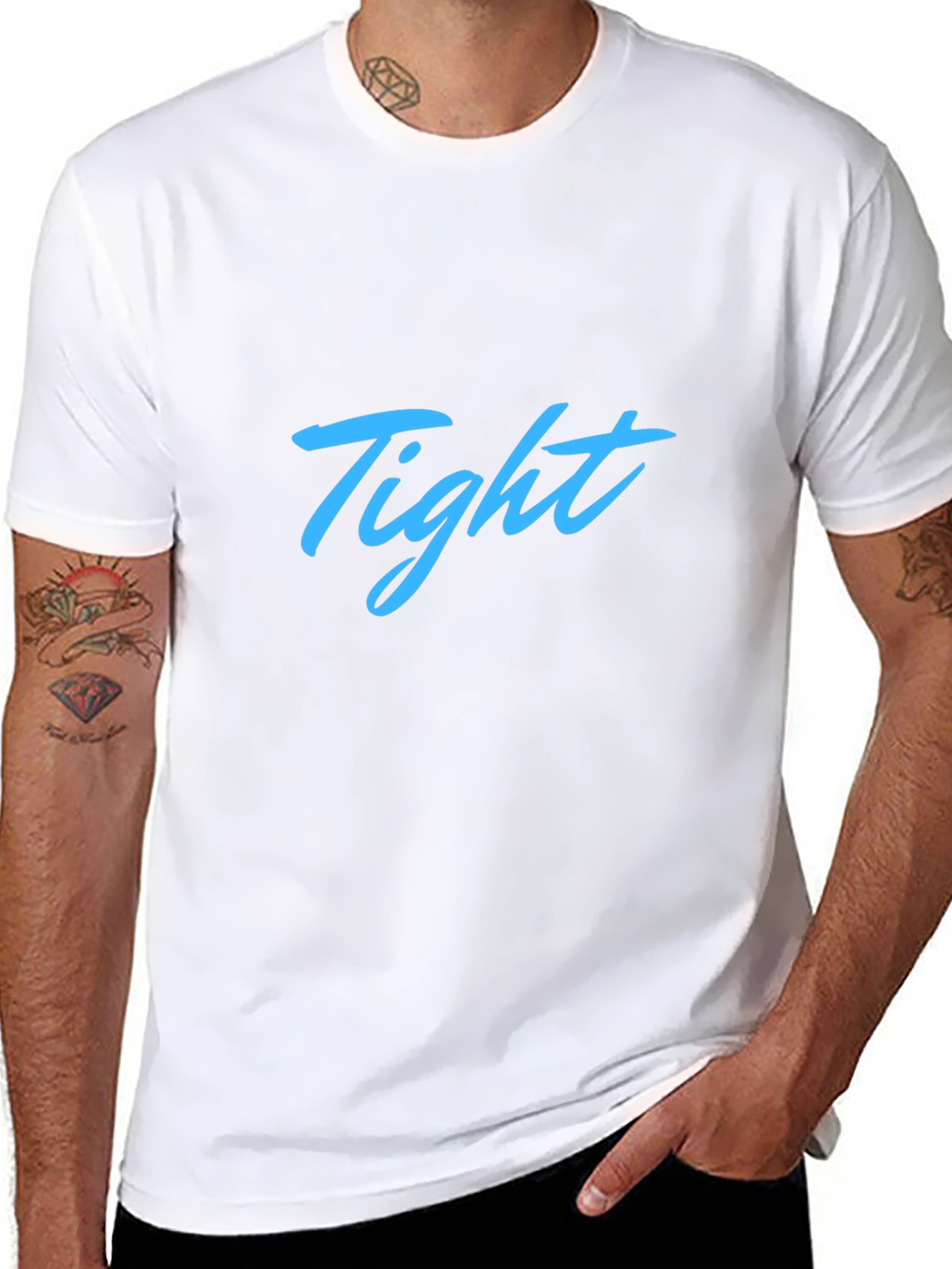 Mens Black Tight Graphic T-Shirt