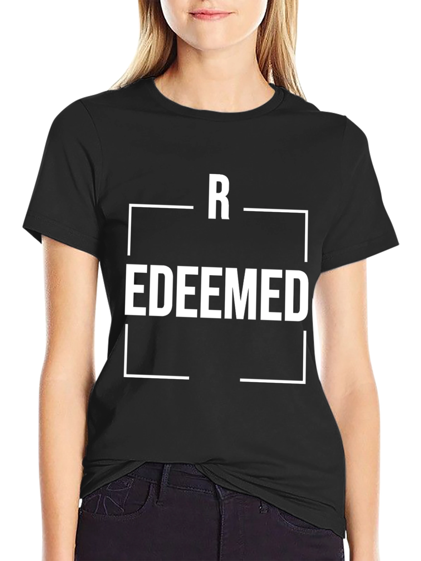 Redeemed Graphic Black T-Shirt for Men