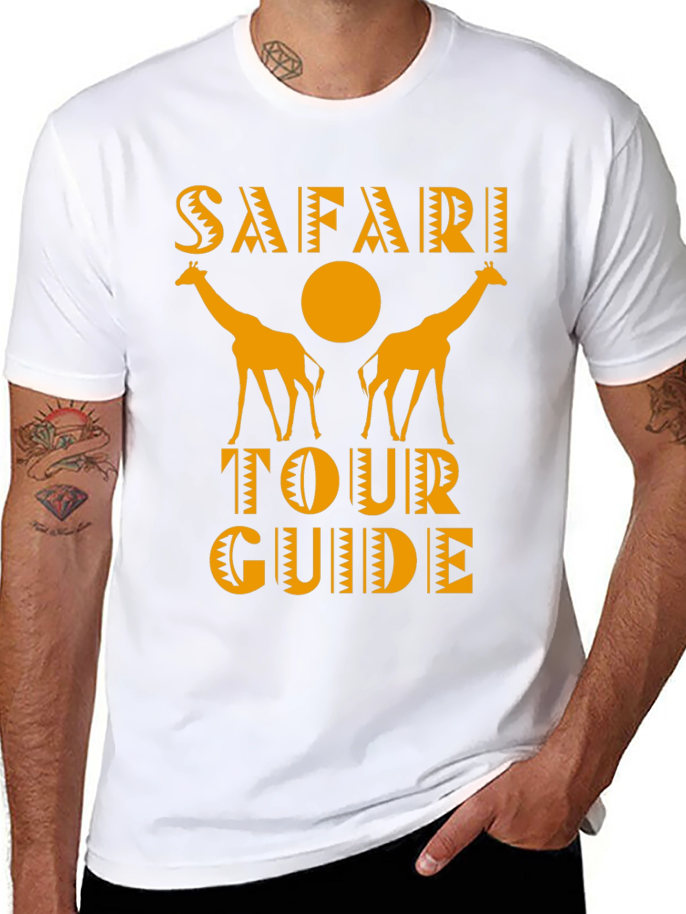 Safari Tour Guide Giraffe Graphic Tee