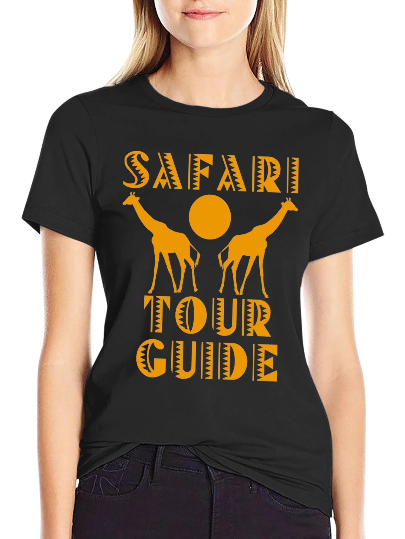 Safari Tour Guide Giraffe Graphic Tee