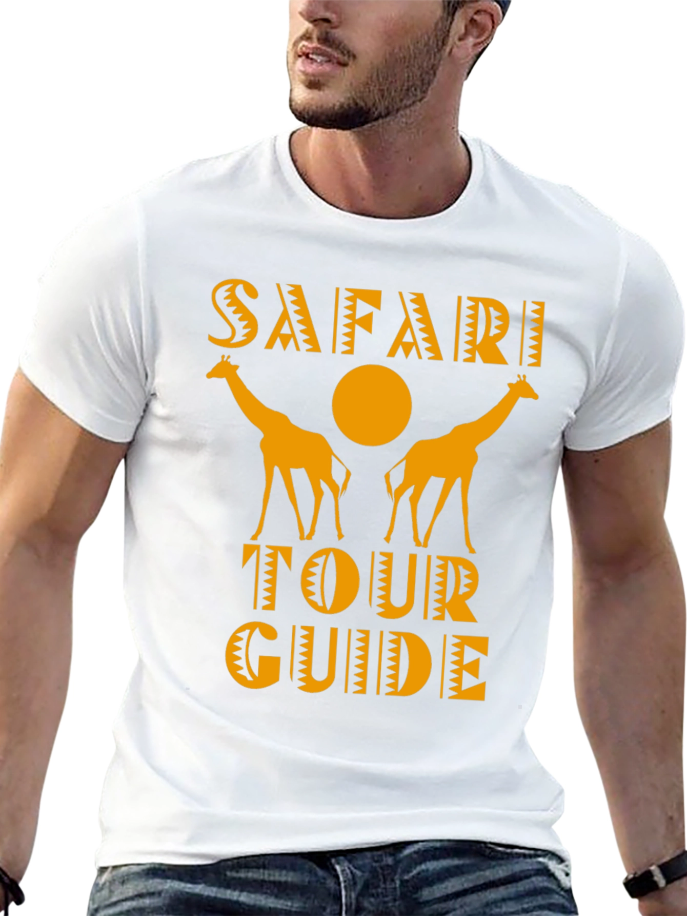 Safari Tour Guide Giraffe Graphic Tee