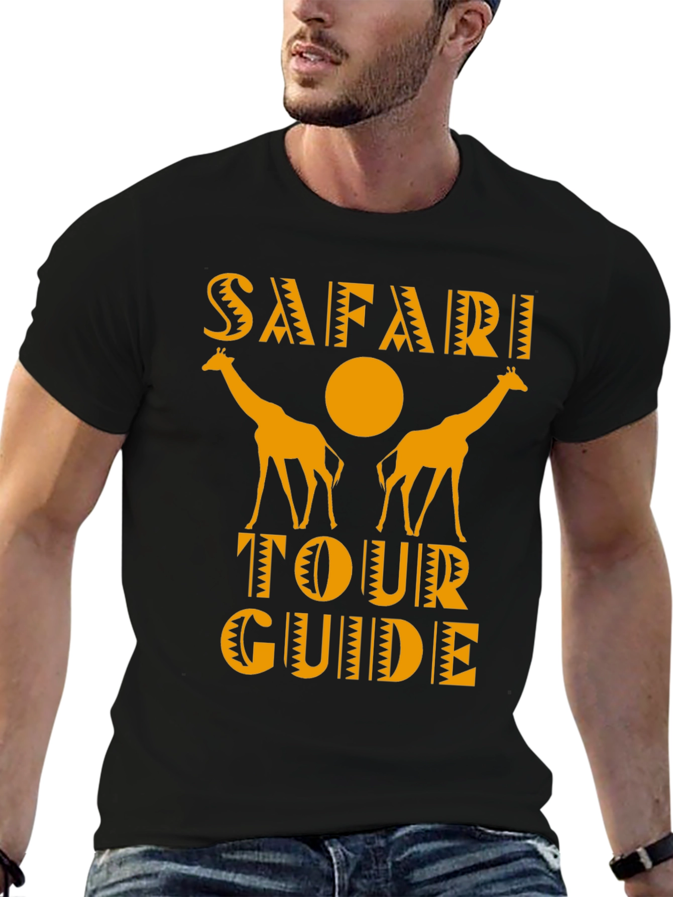 Safari Tour Guide Giraffe Graphic Tee