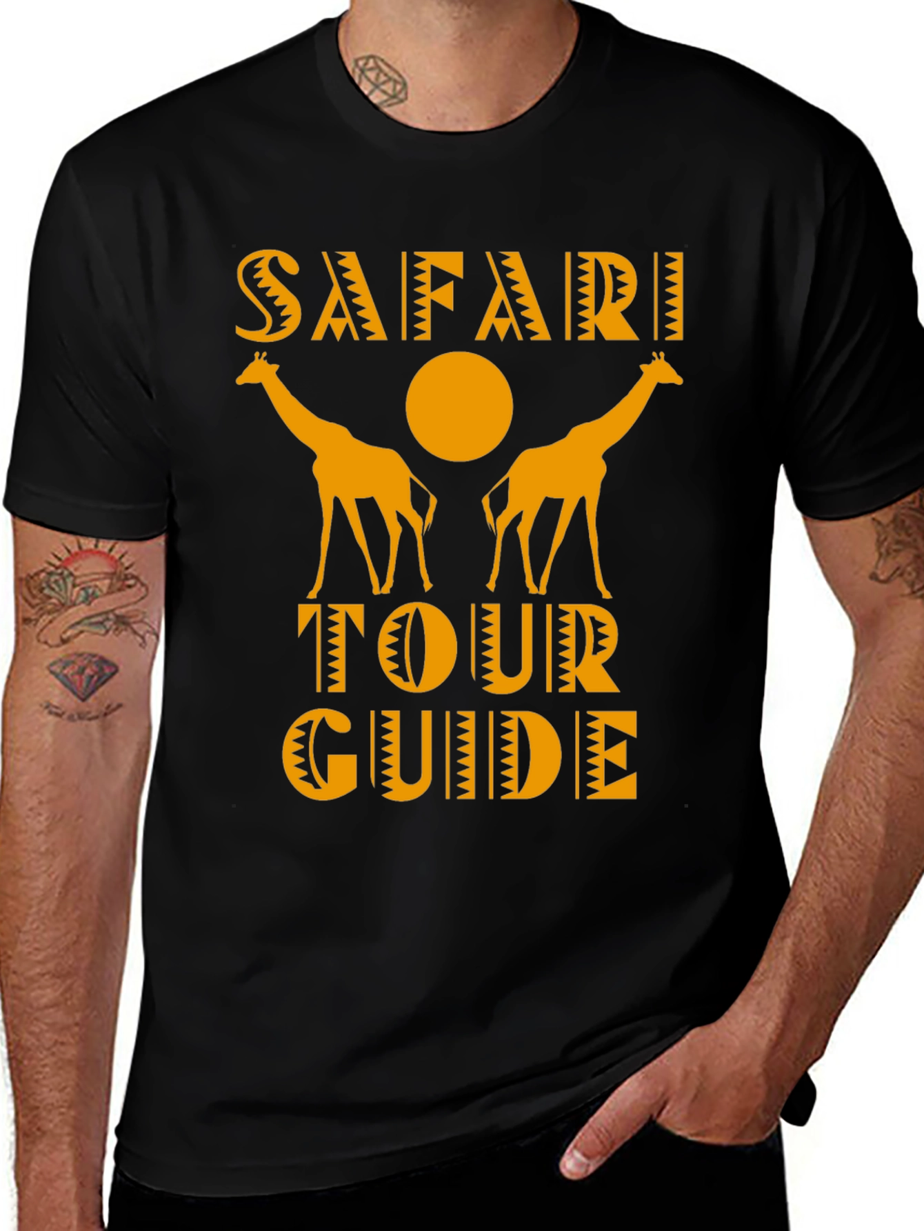 Safari Tour Guide Giraffe Graphic Tee