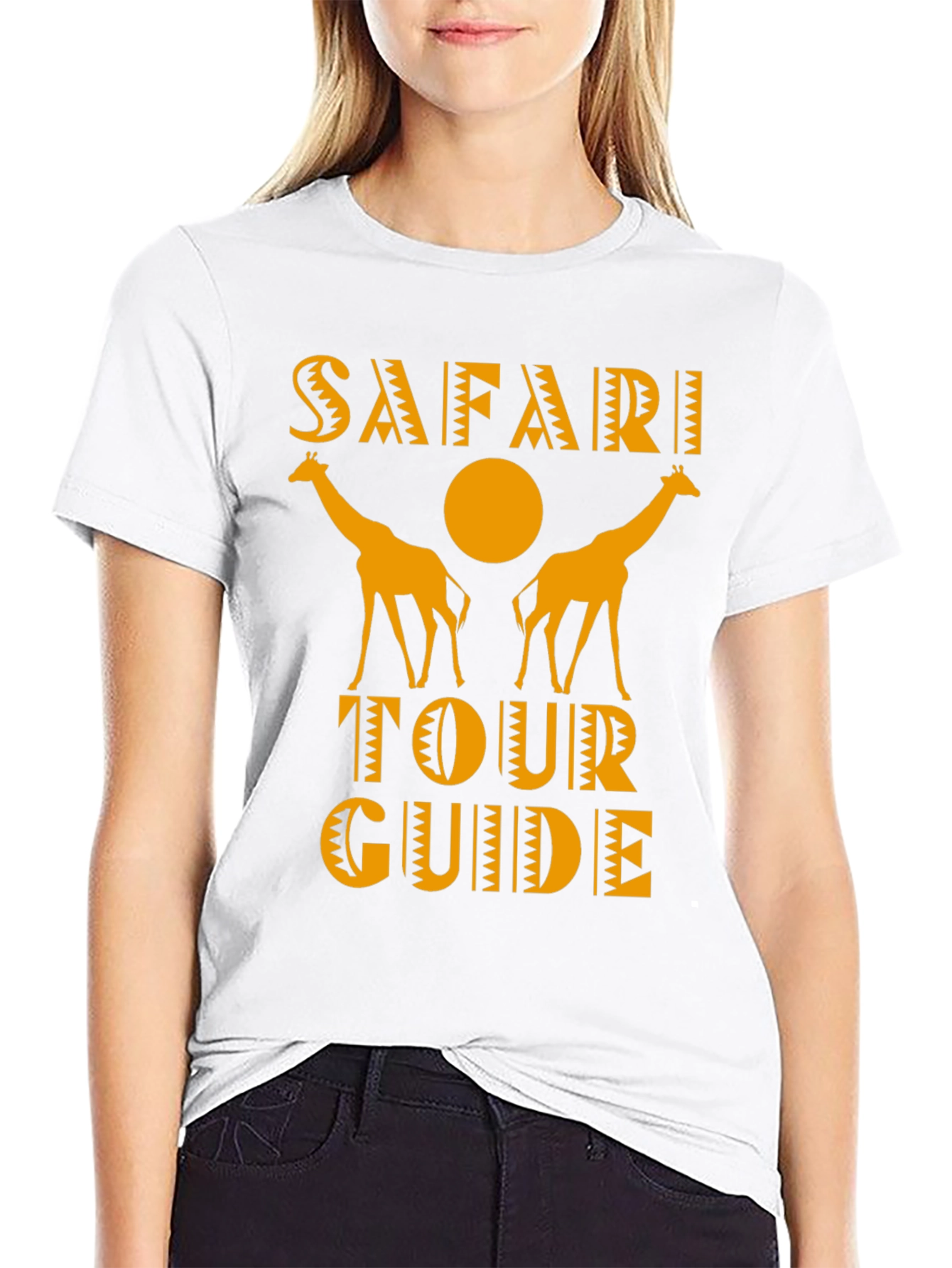 Safari Tour Guide Giraffe Graphic Tee