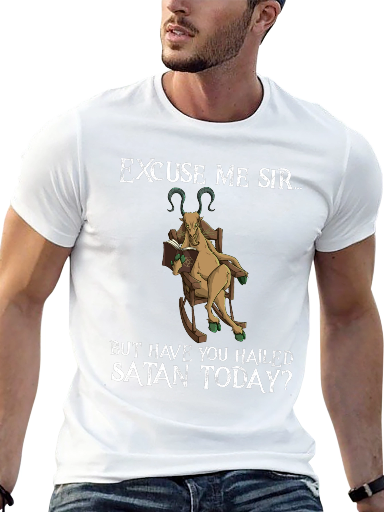 Excuse Me Sir Satan Goat Tee