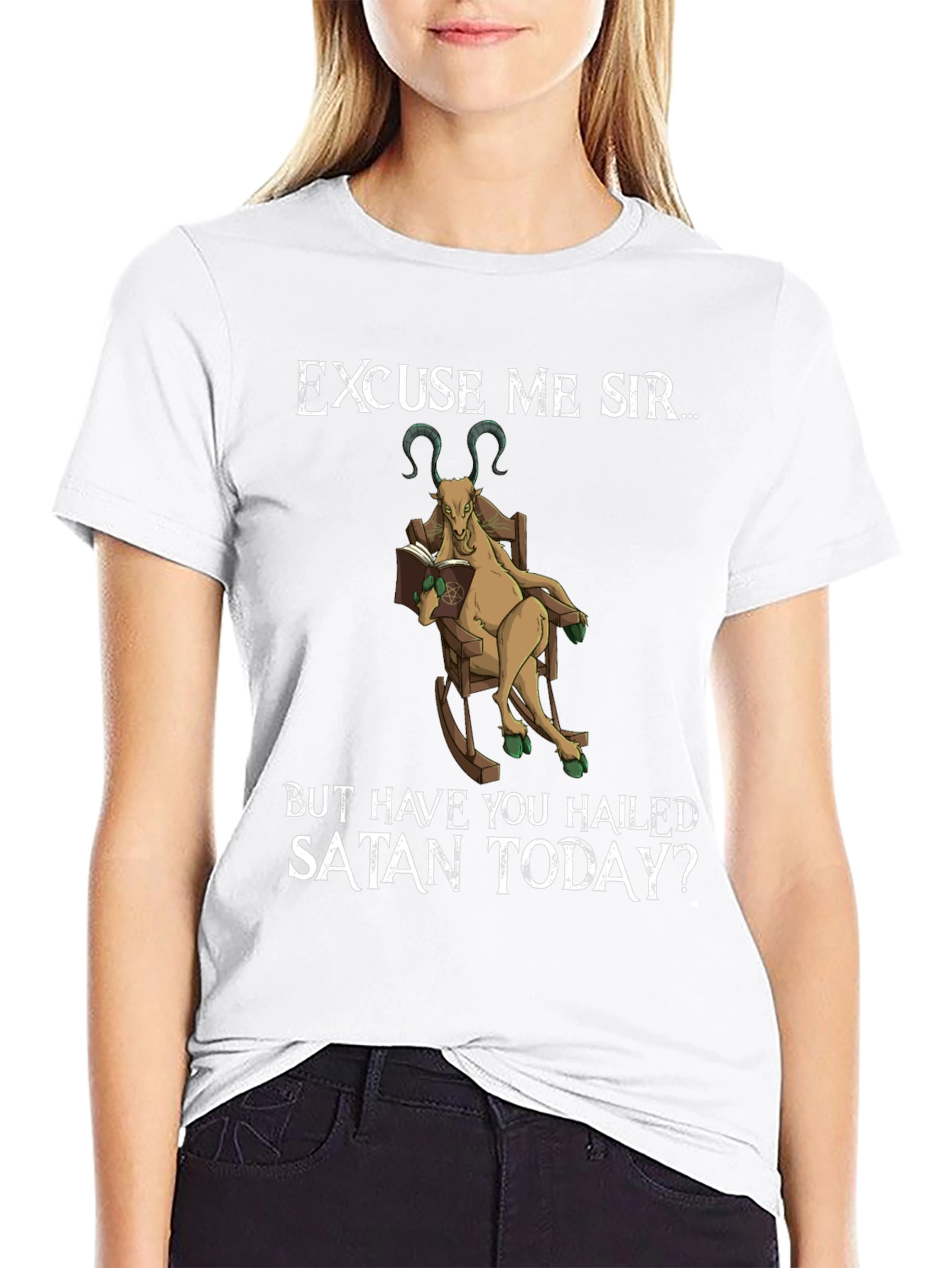 Excuse Me Sir Satan Goat Tee