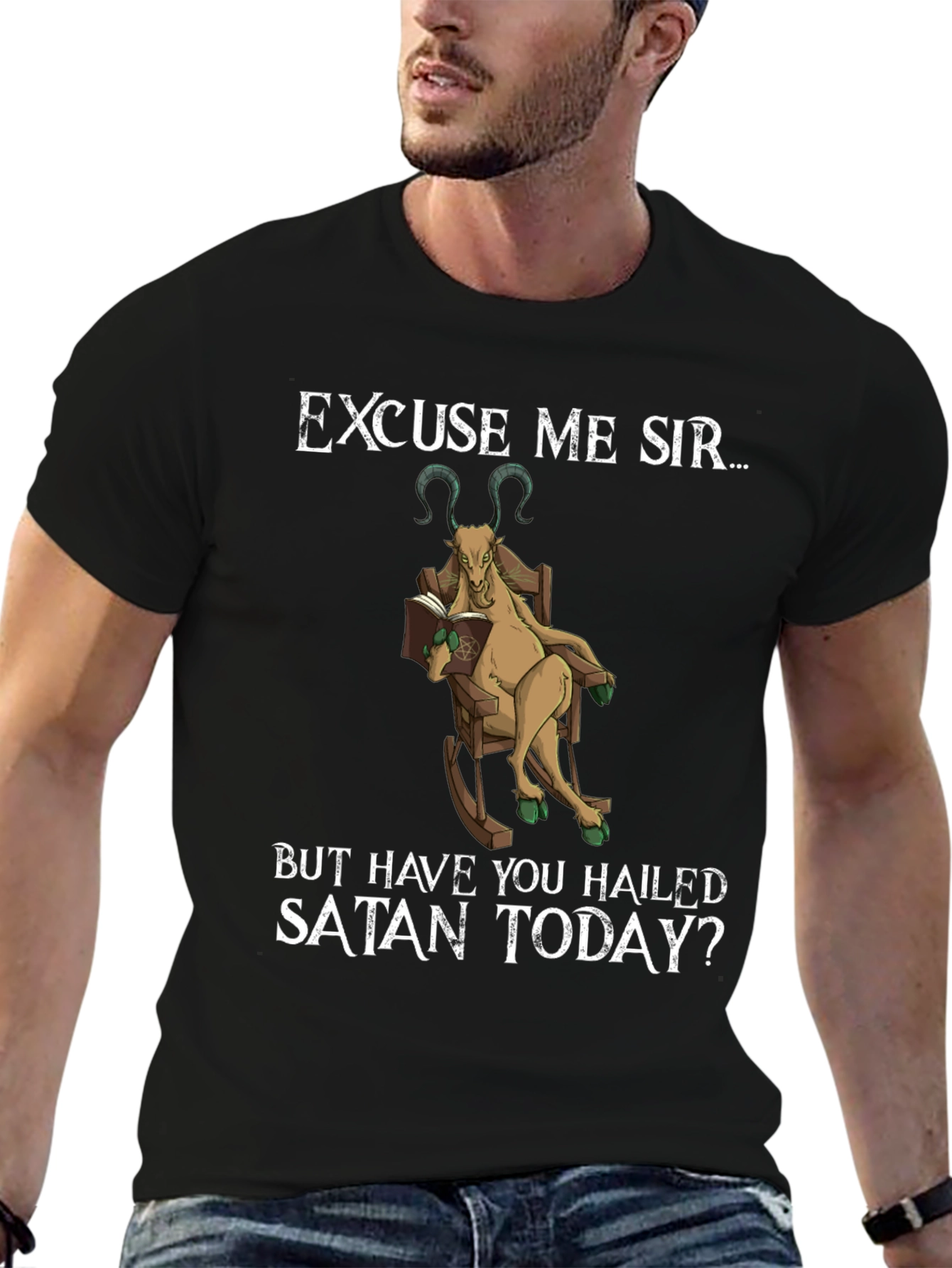 Excuse Me Sir Satan Goat Tee