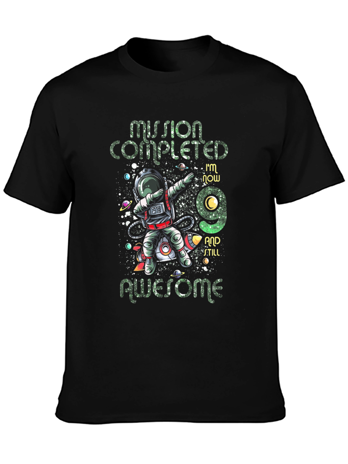 Mission Complete 9th Birthday Astronaut T-Shirt
