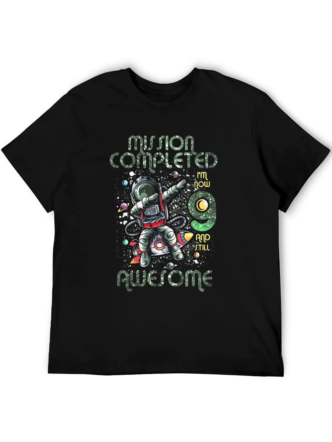 Mission Complete 9th Birthday Astronaut T-Shirt