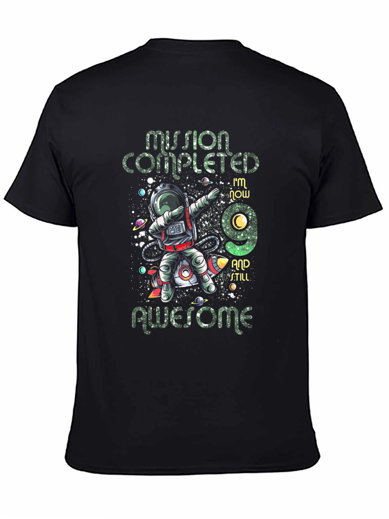 Mission Complete 9th Birthday Astronaut T-Shirt