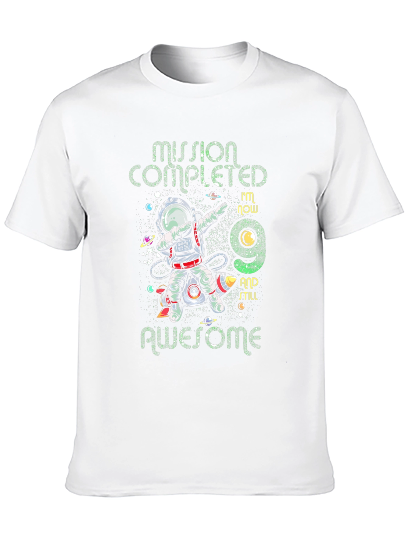 Mission Complete 9th Birthday Astronaut T-Shirt
