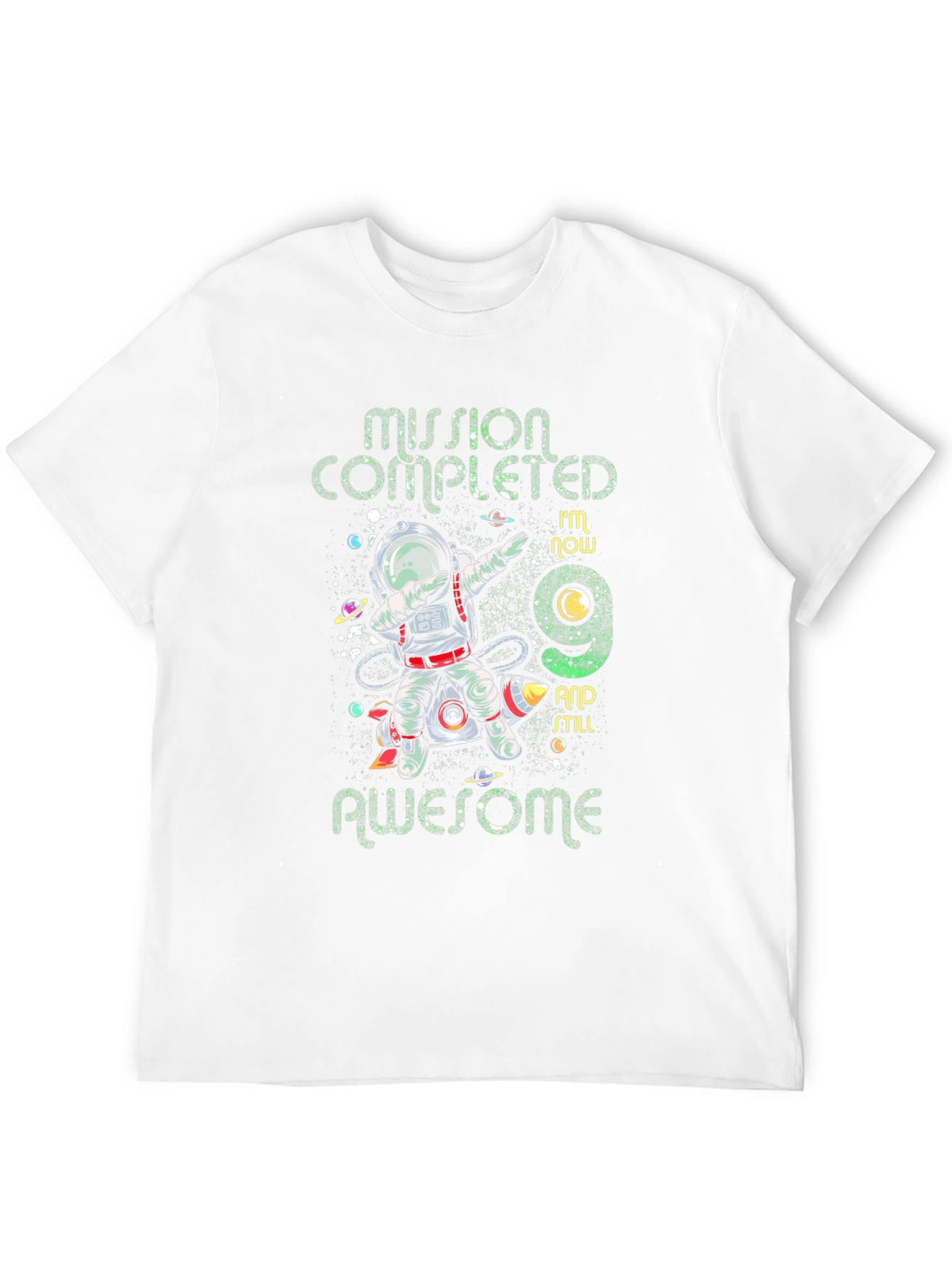 Mission Complete 9th Birthday Astronaut T-Shirt