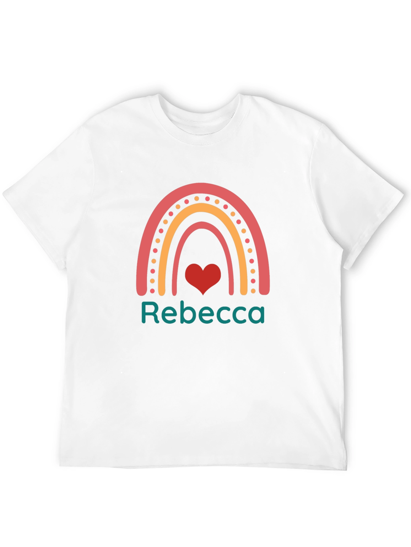Rebecca Rainbow Heart Custom T-Shirt