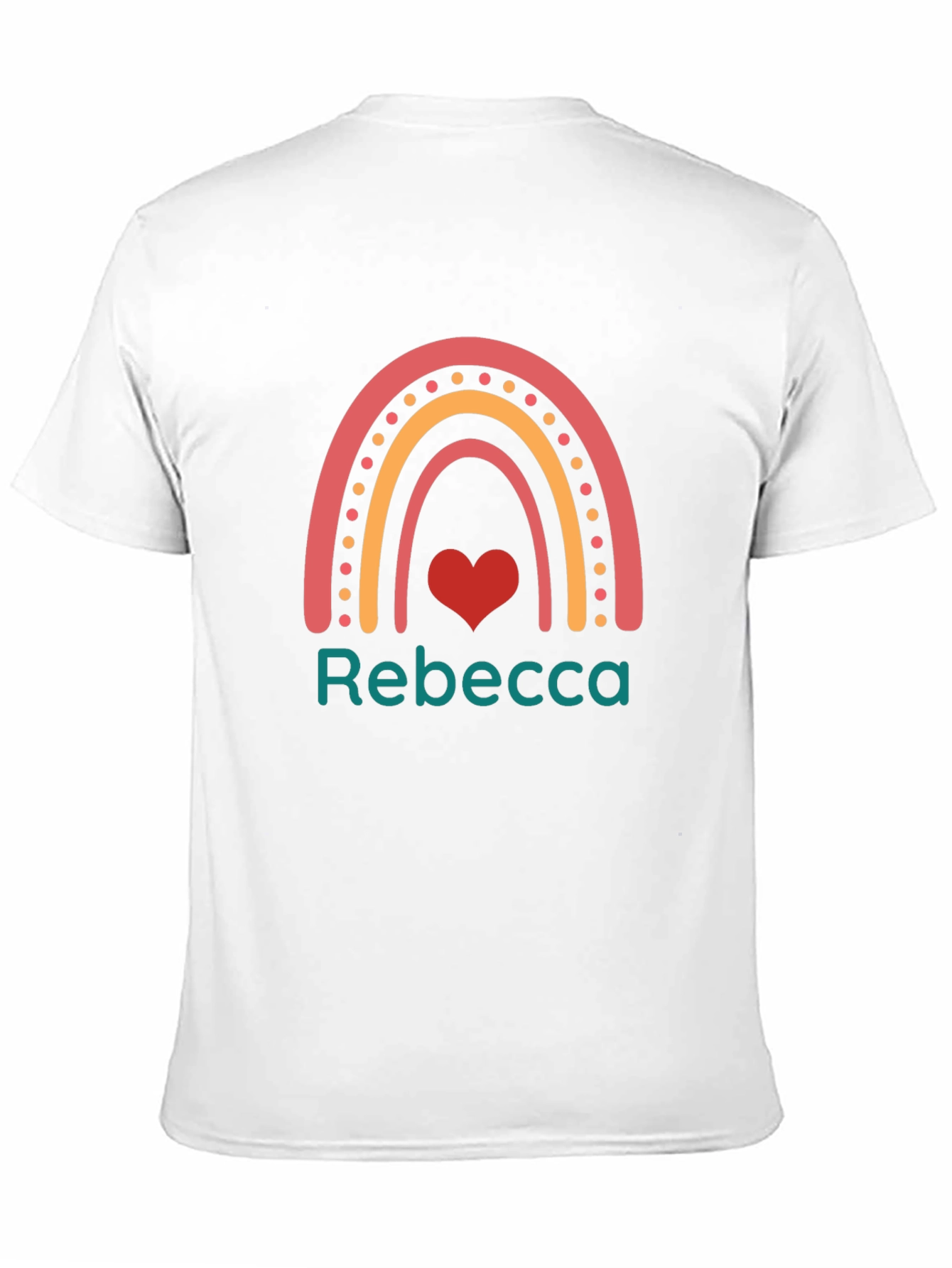 Rebecca Rainbow Heart Custom T-Shirt