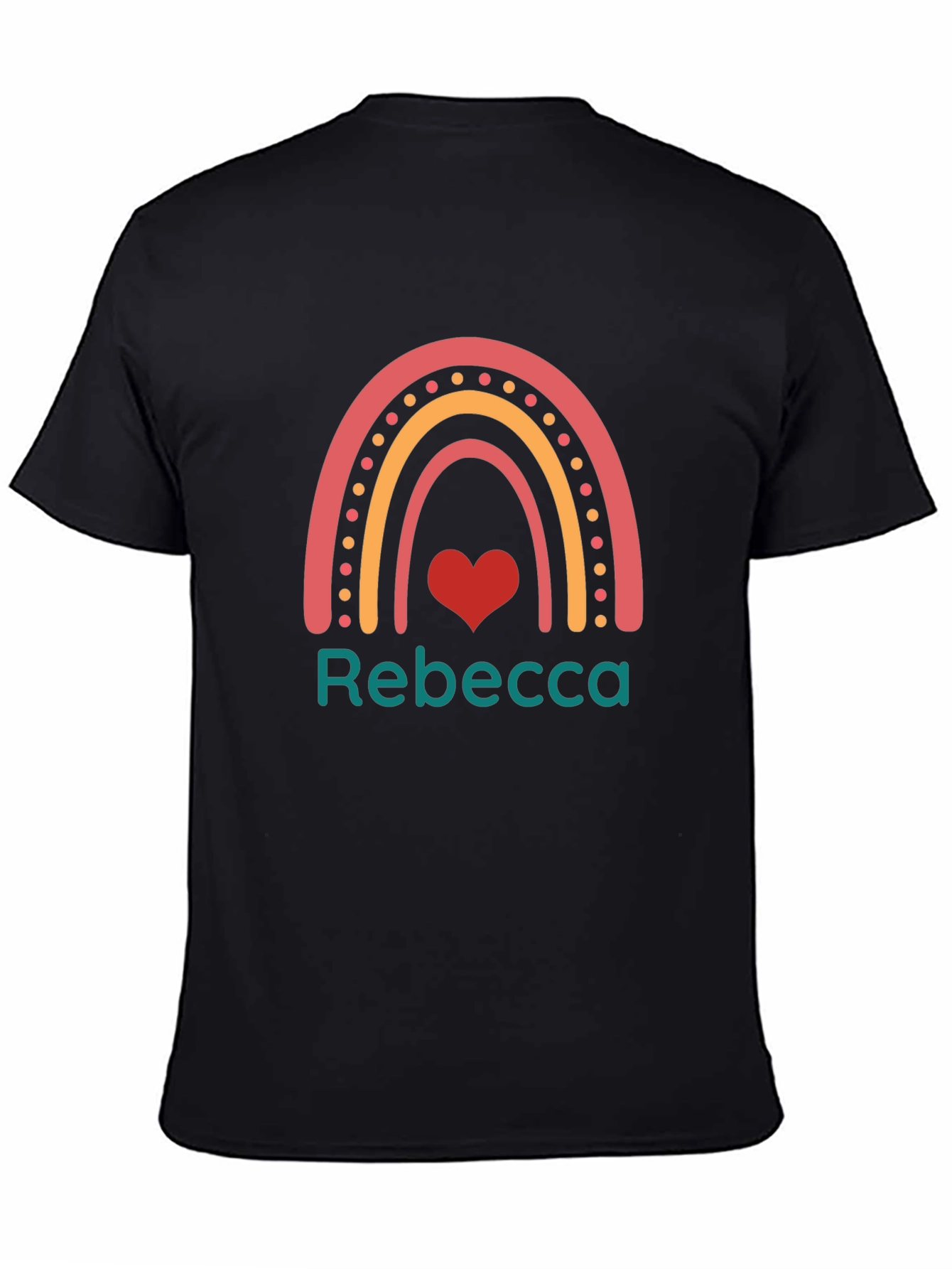 Rebecca Rainbow Heart Custom T-Shirt