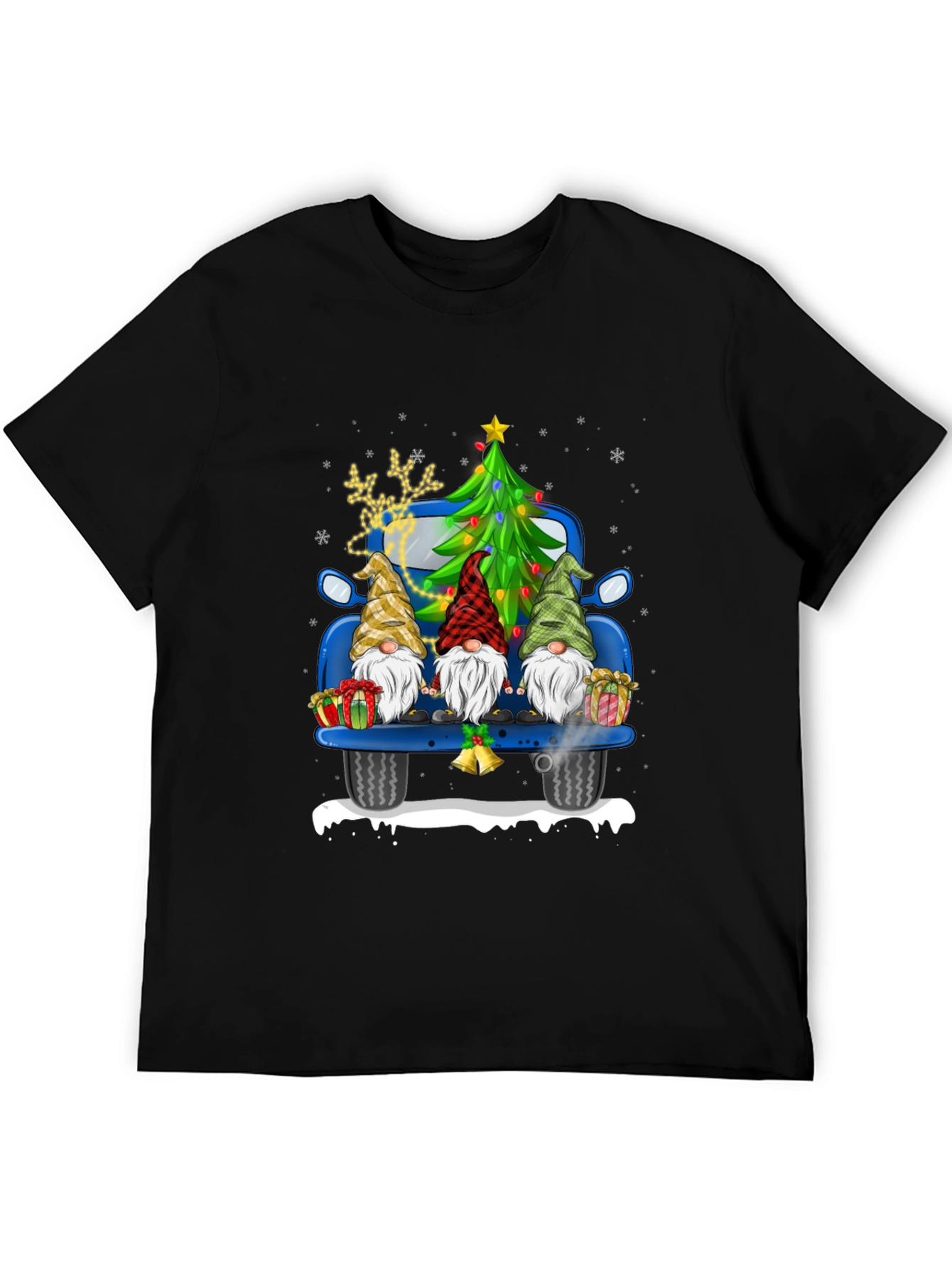 Festive Gnomes Truck Christmas T-Shirt