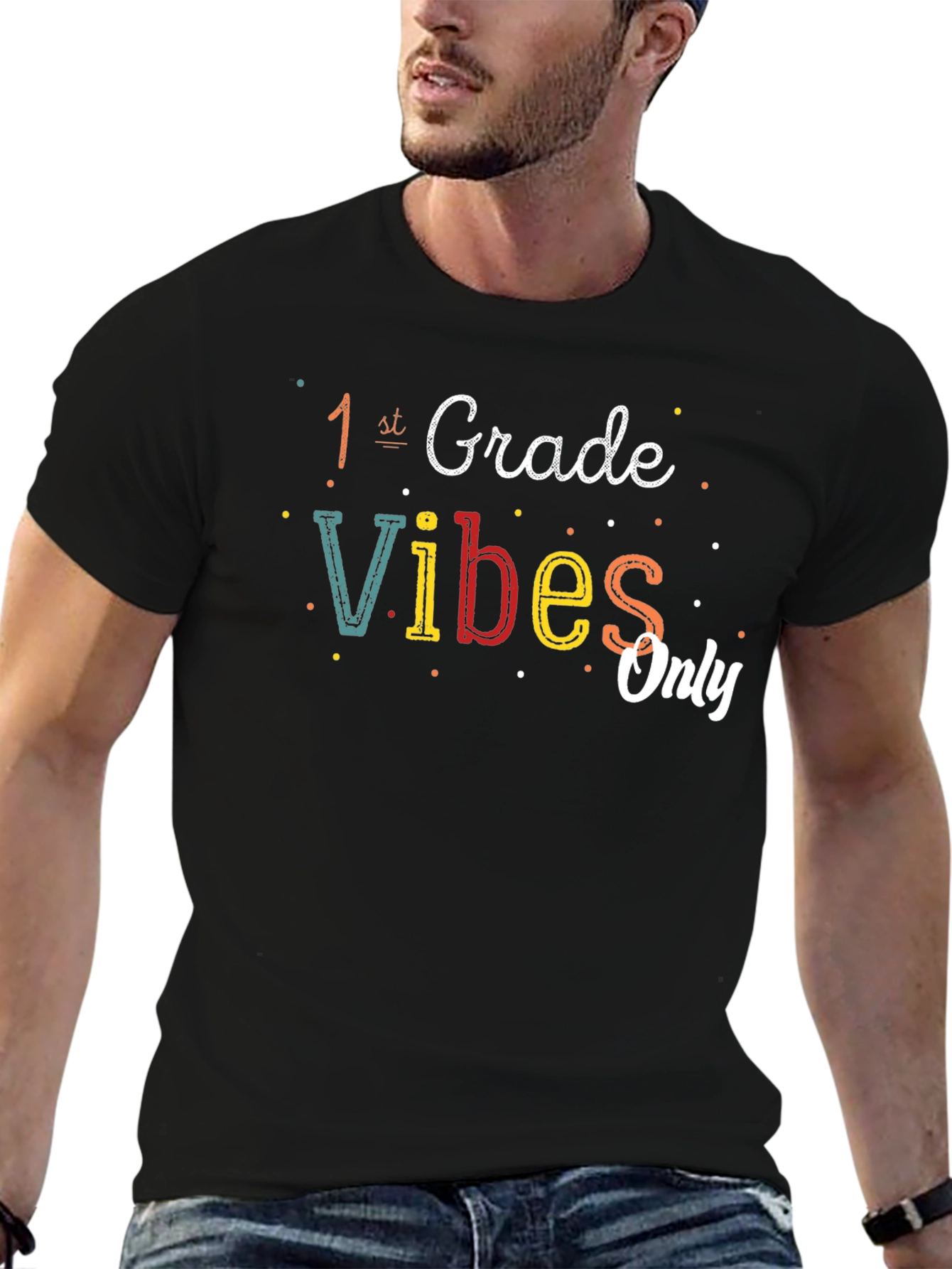 1st Grade Vibes Only T-Shirt - Black