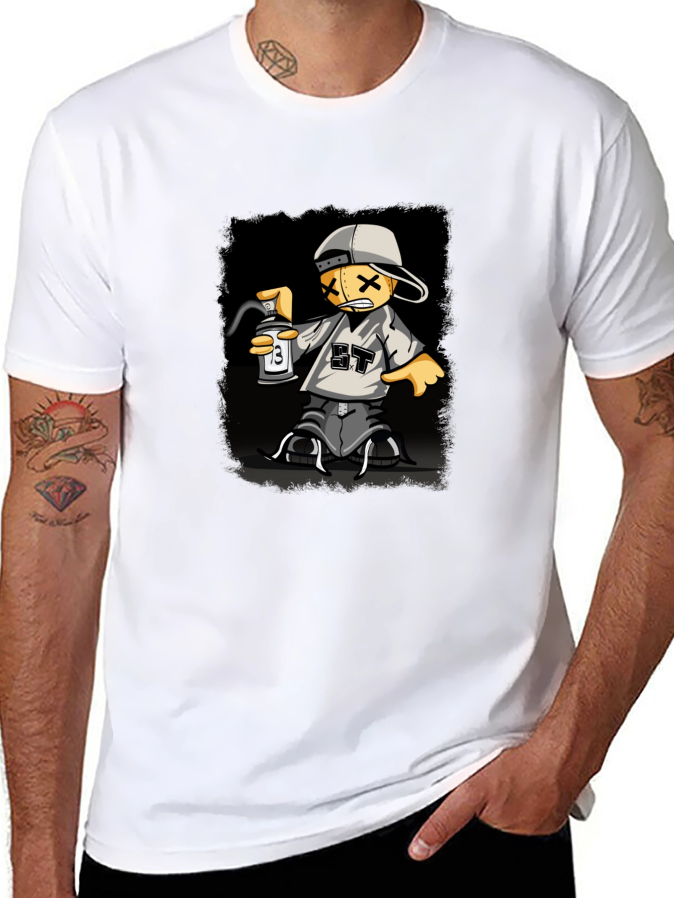 Graphic Print T-Shirt - Street Art Style