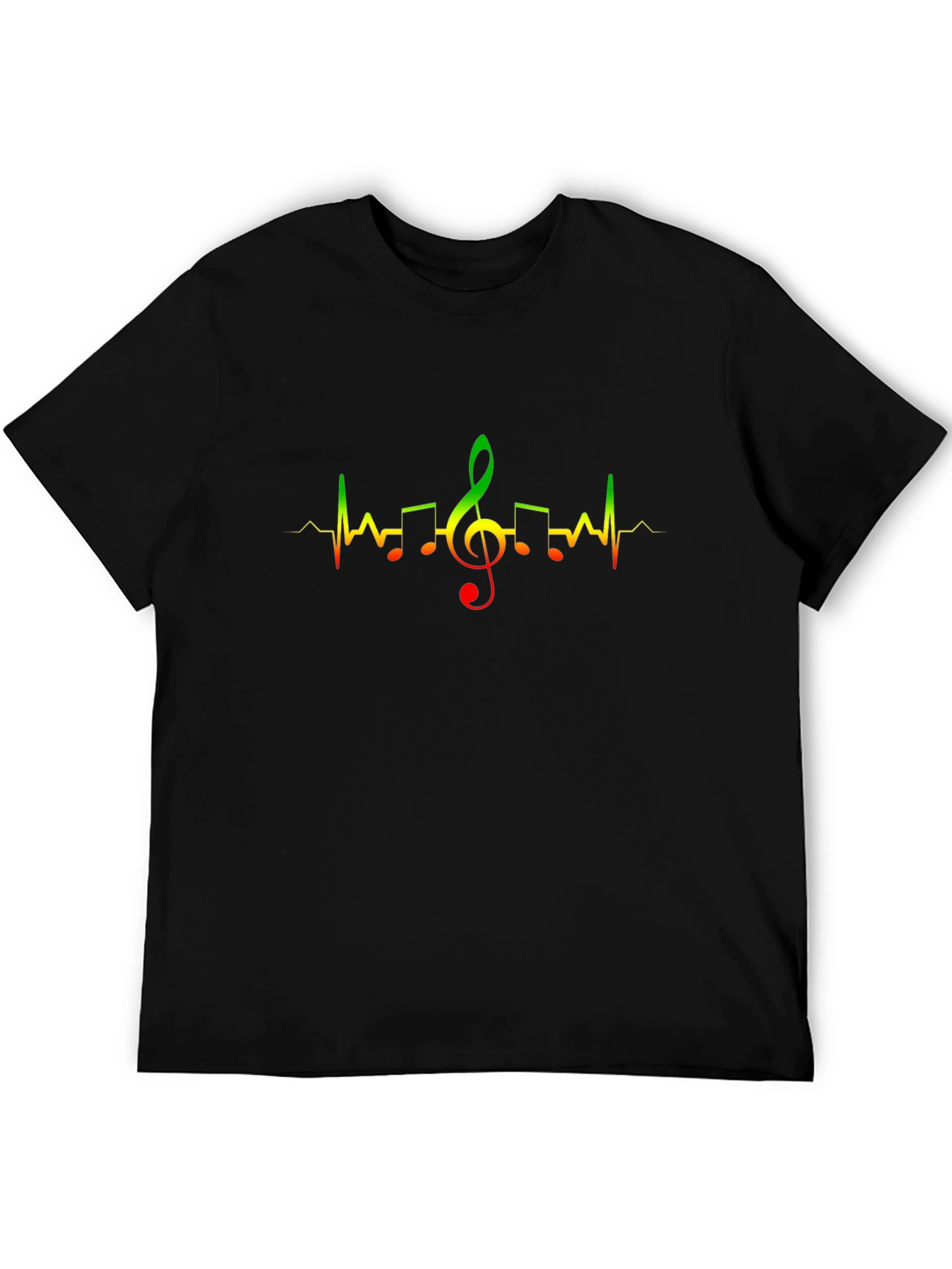 Rasta Music Heartbeat Black T-Shirt