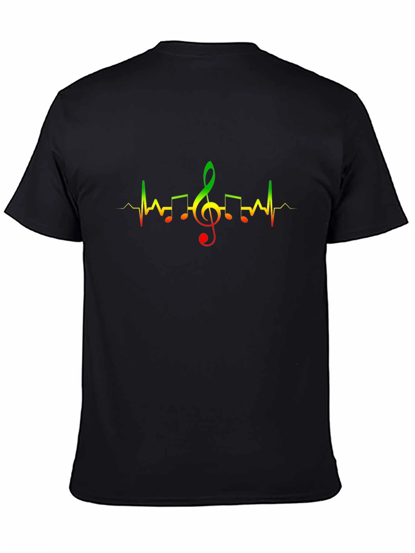 Rasta Music Heartbeat Black T-Shirt