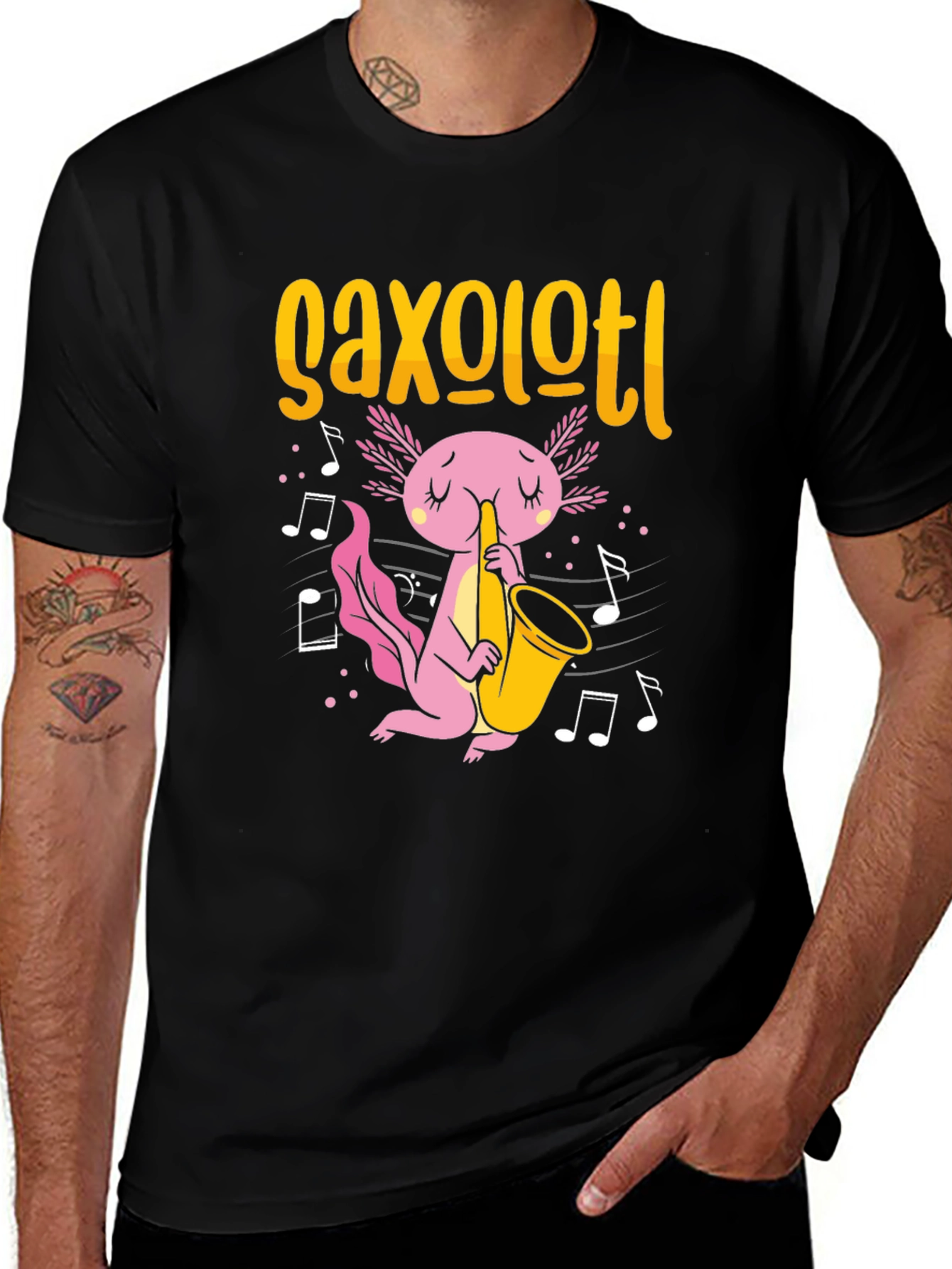Axolotl Saxophone T-Shirt - Black
