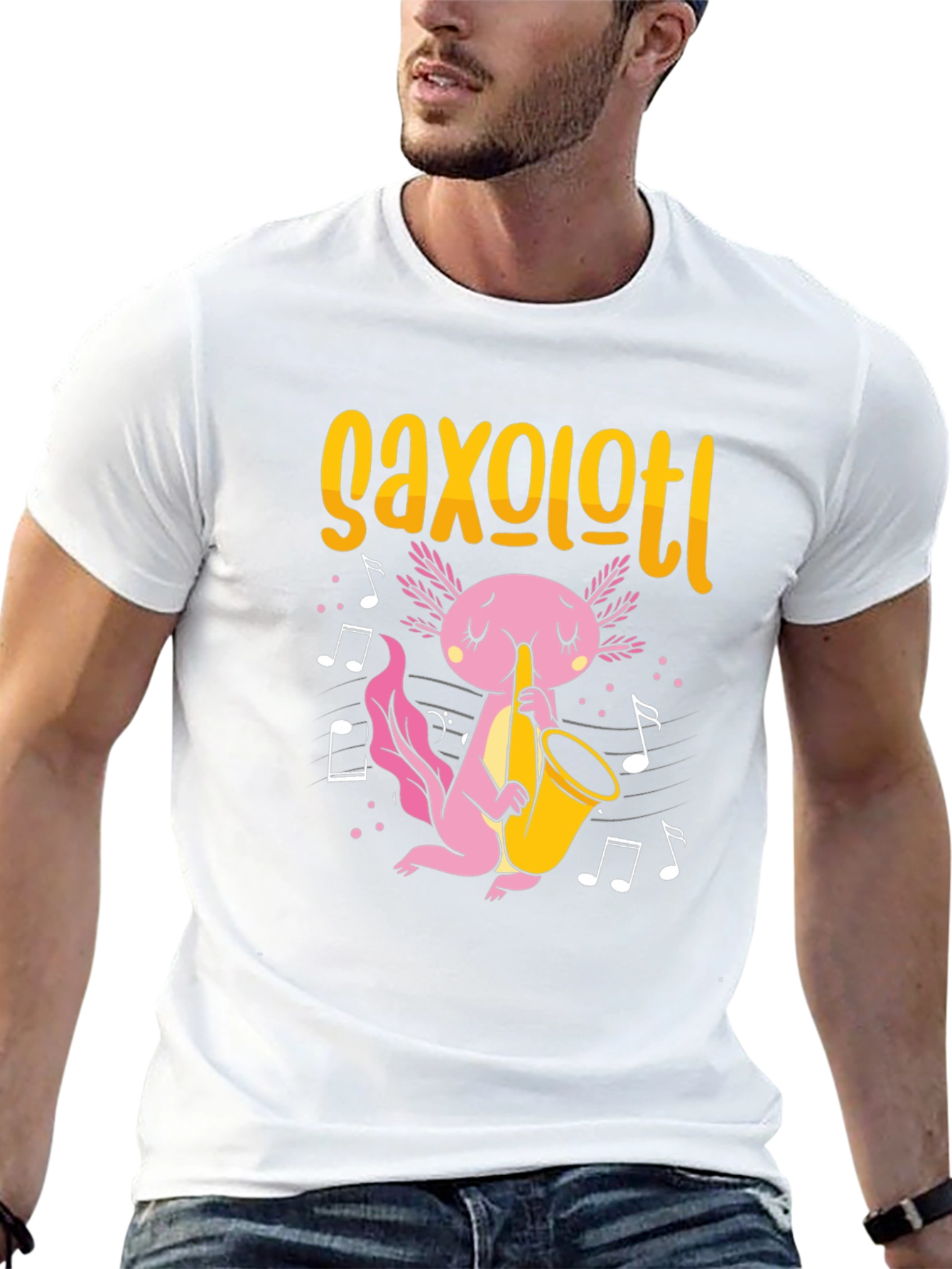 Axolotl Saxophone T-Shirt - Black