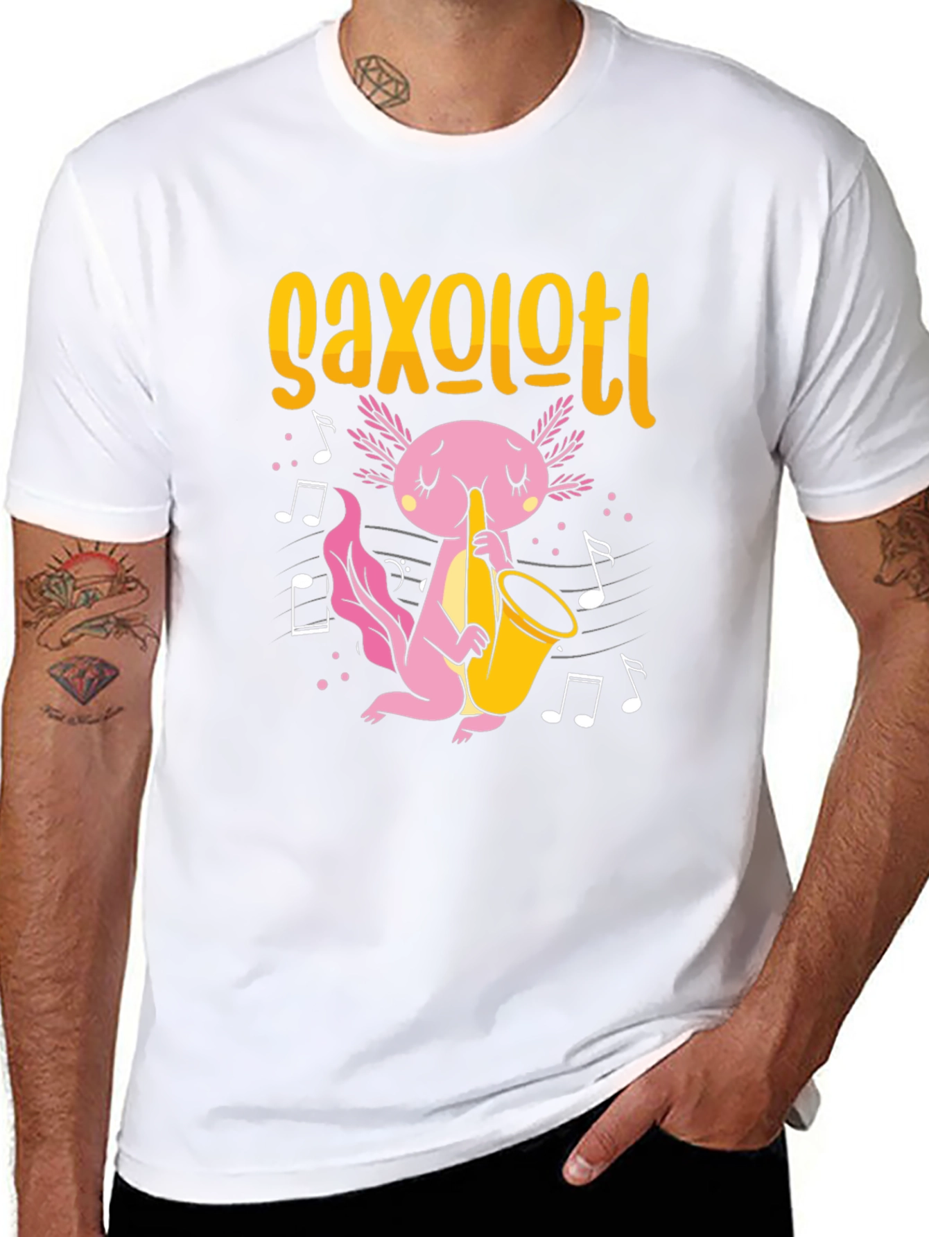 Axolotl Saxophone T-Shirt - Black