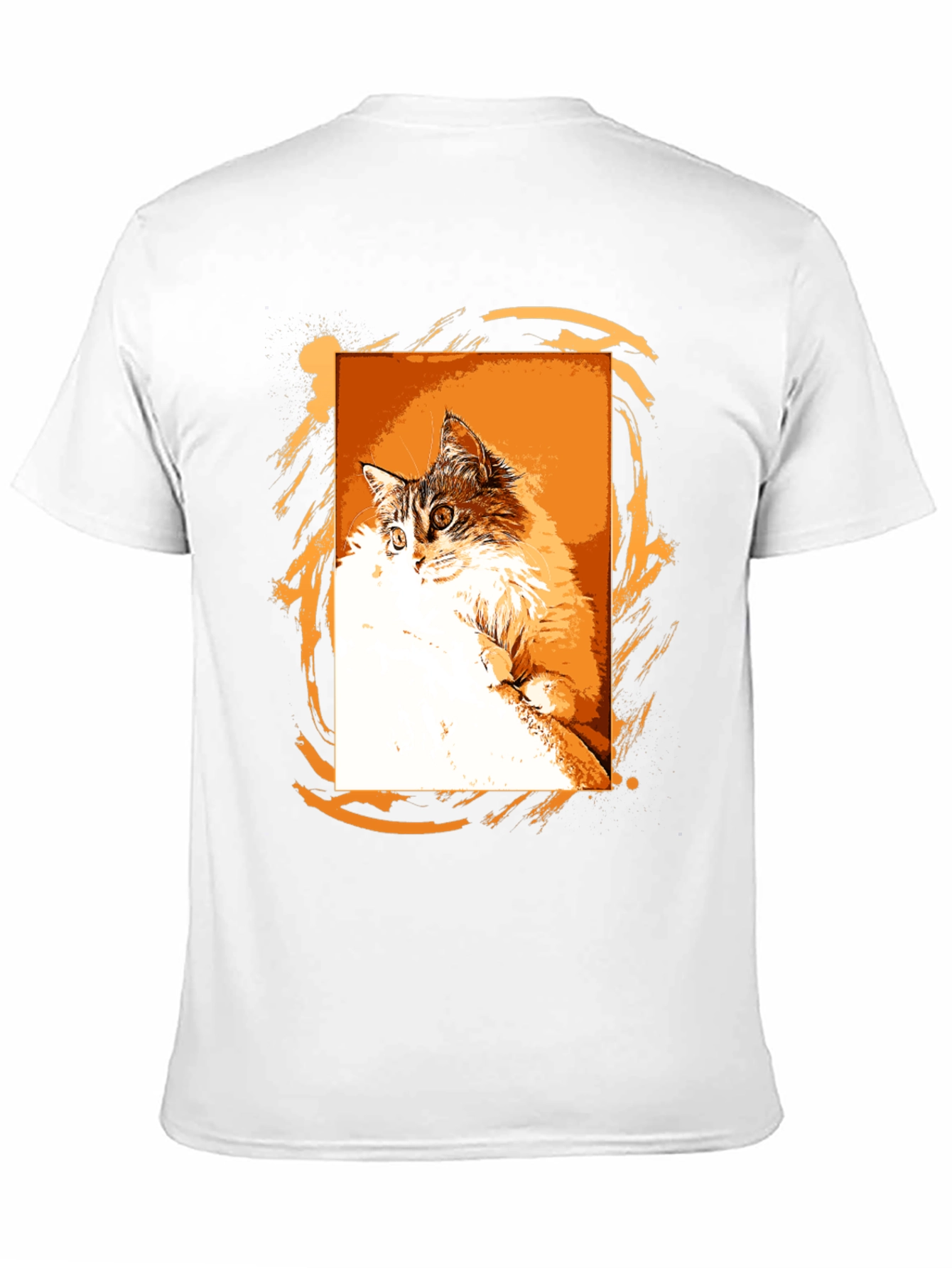 Cat Graphic Print Black T-Shirt