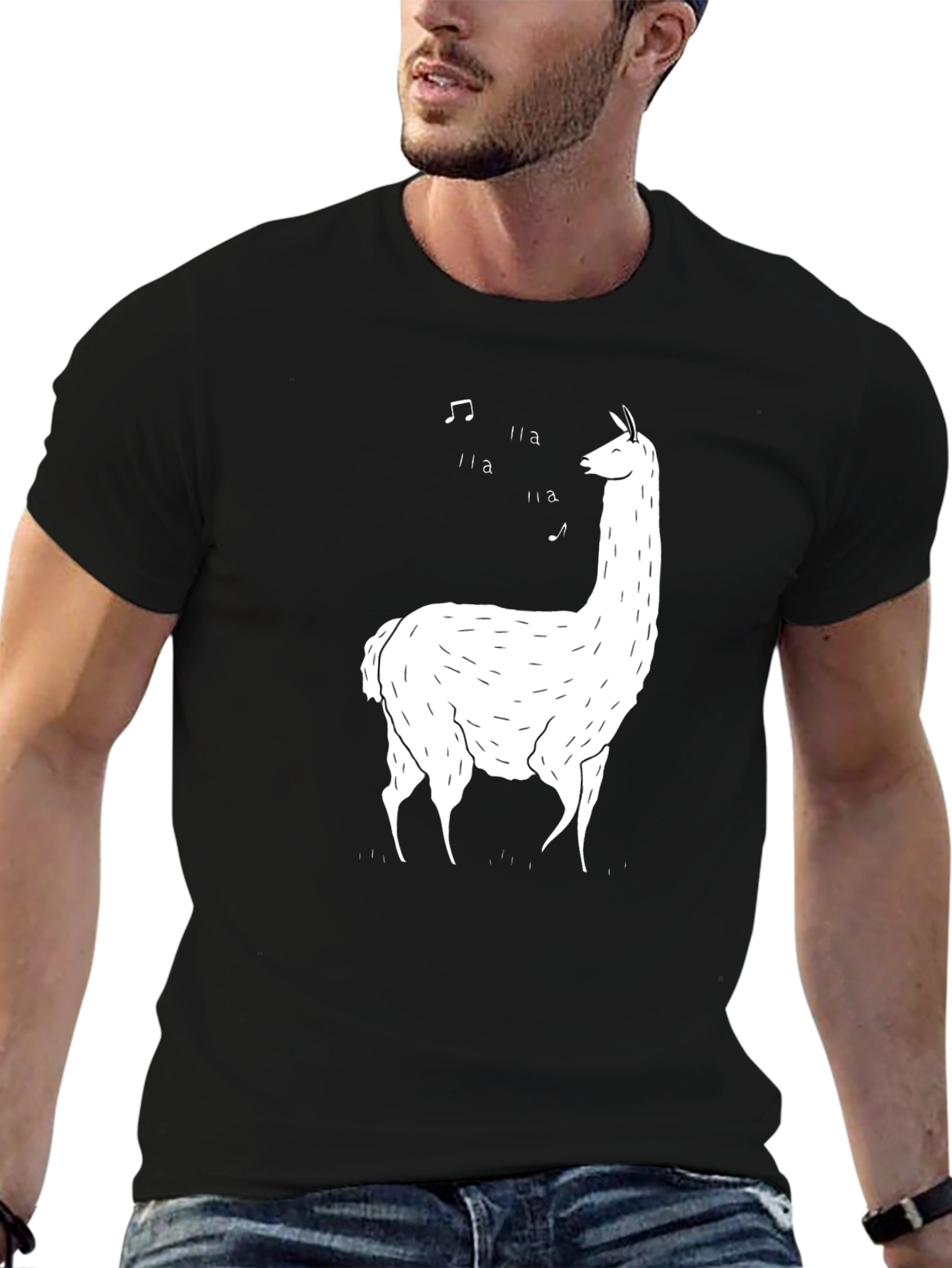 Singing Llama Black T-Shirt