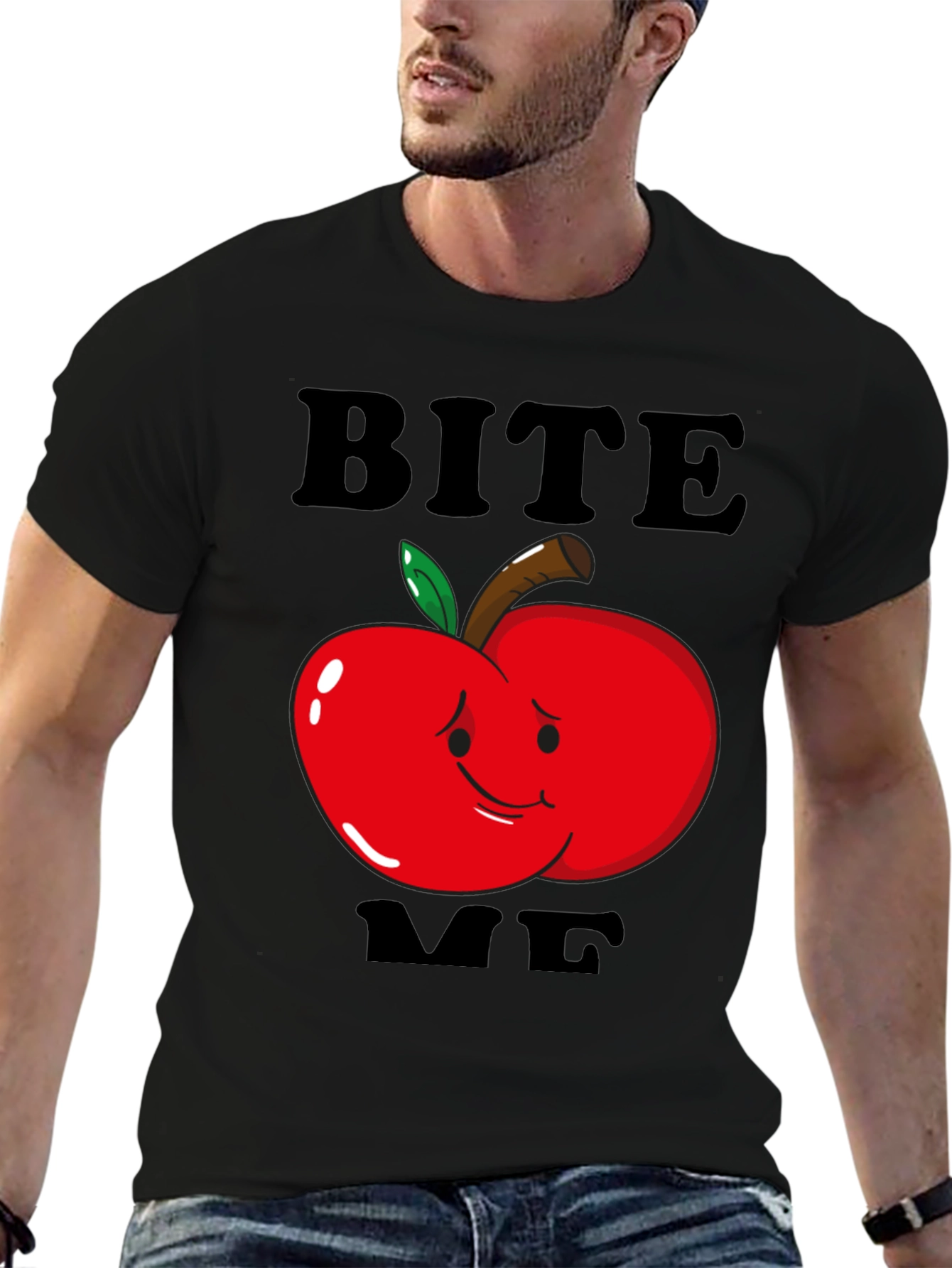 Bite Me Apple Graphic T-Shirt