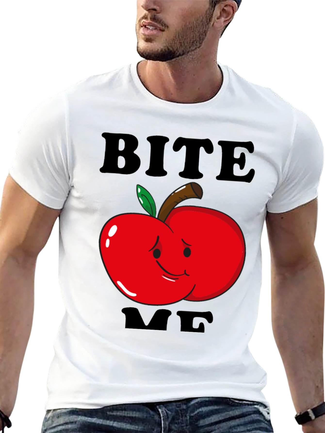 Bite Me Apple Graphic T-Shirt